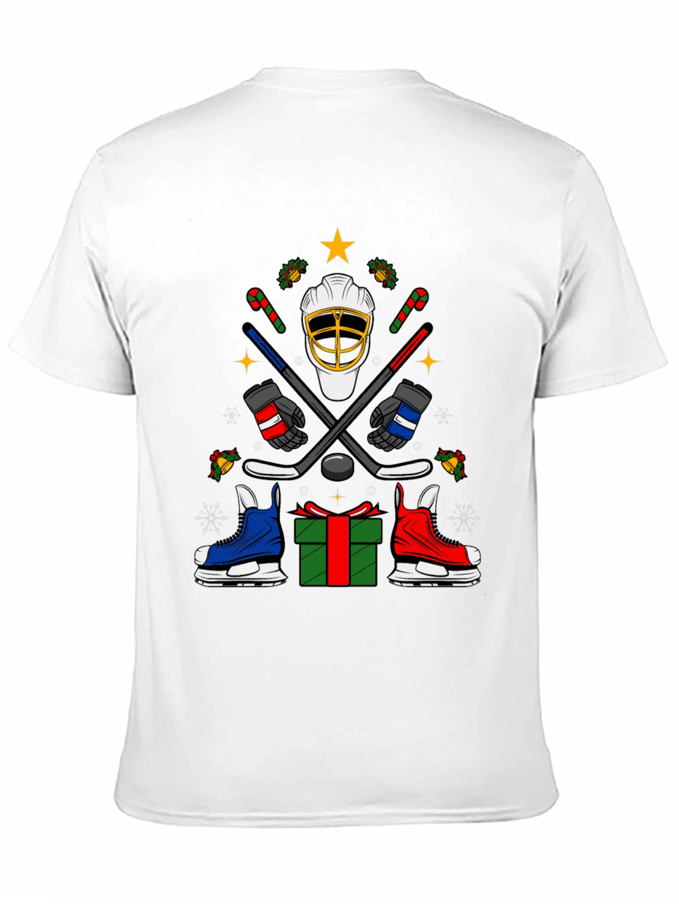 Festive Hockey T-Shirt - Holiday Sports Apparel