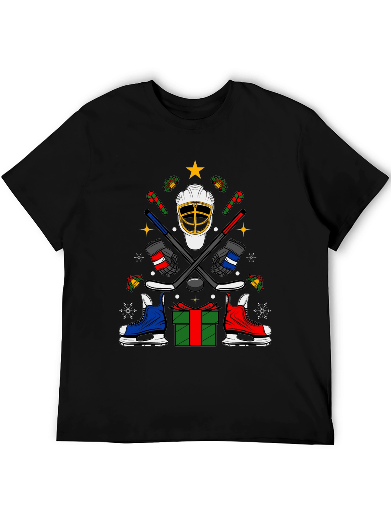 Festive Hockey T-Shirt - Holiday Sports Apparel
