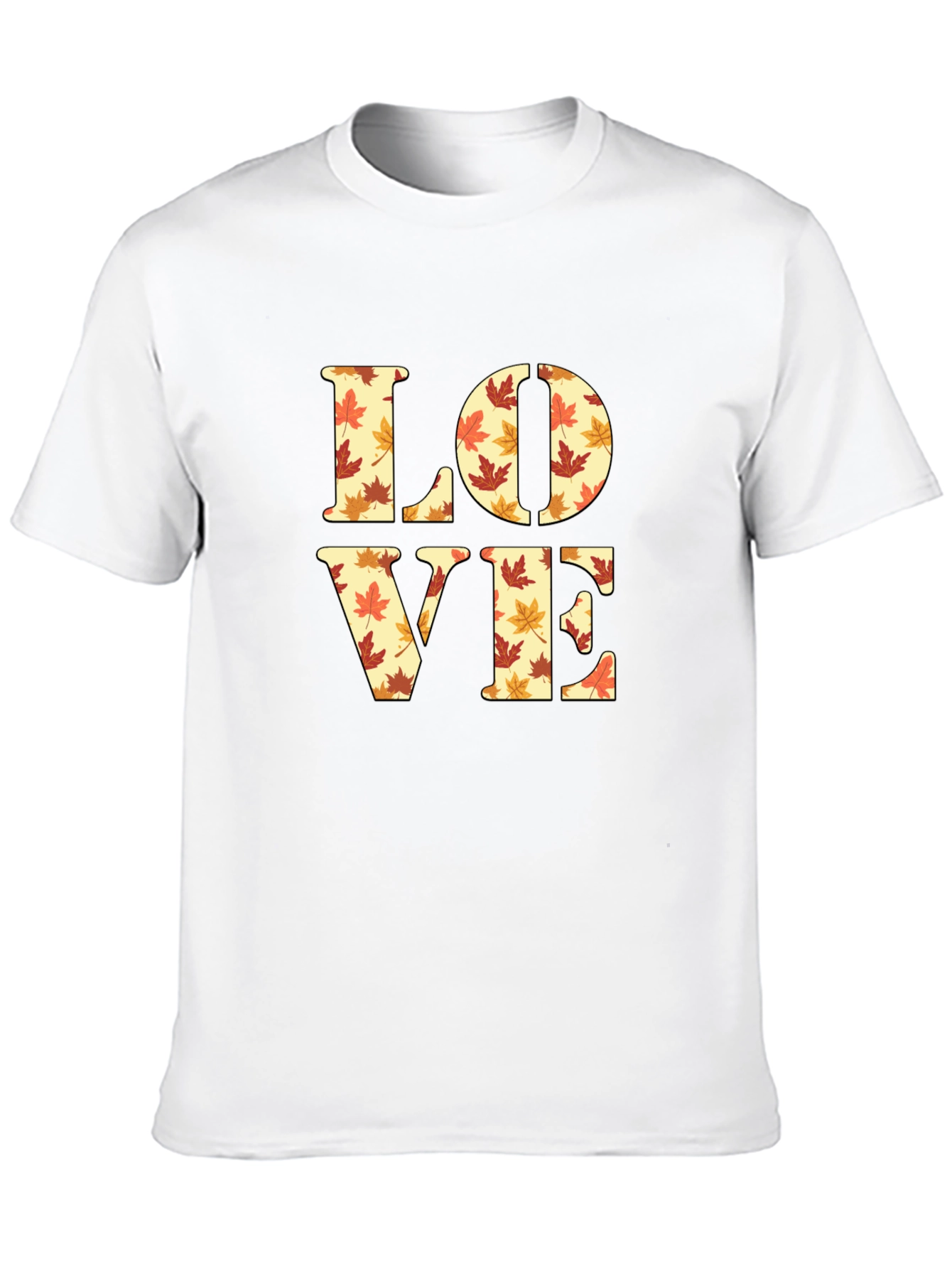 Autumn Love T-Shirt - Fall Leaves Pattern