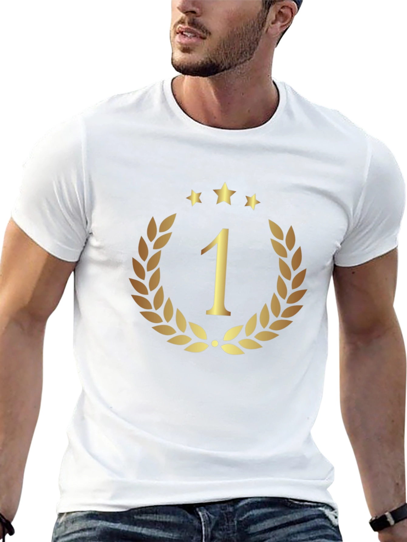 Champion #1 T-Shirt - Golden Laurel Wreath & Stars