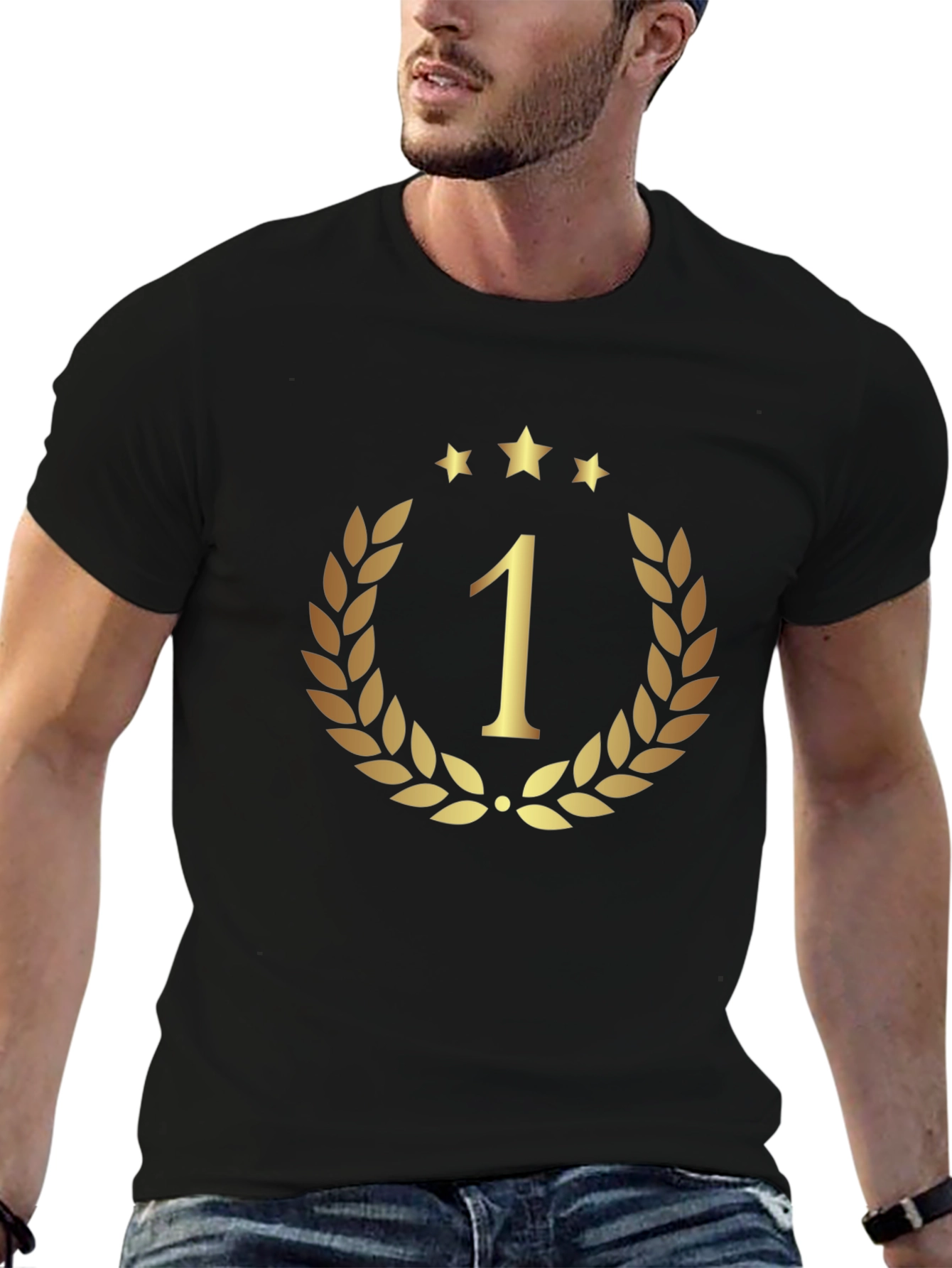Champion #1 T-Shirt - Golden Laurel Wreath & Stars