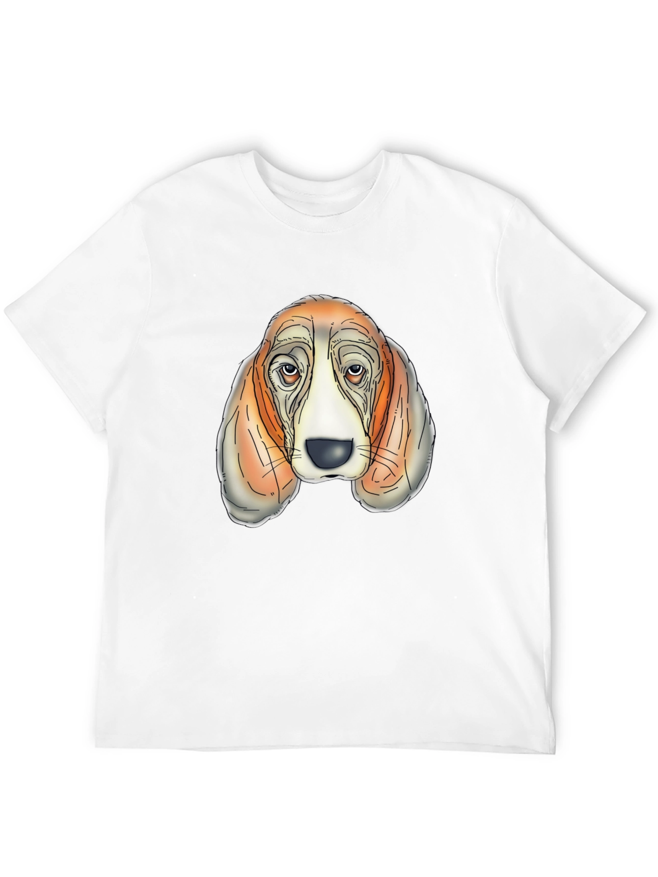 Basset Hound Graphic Tee - Mens Black T-Shirt