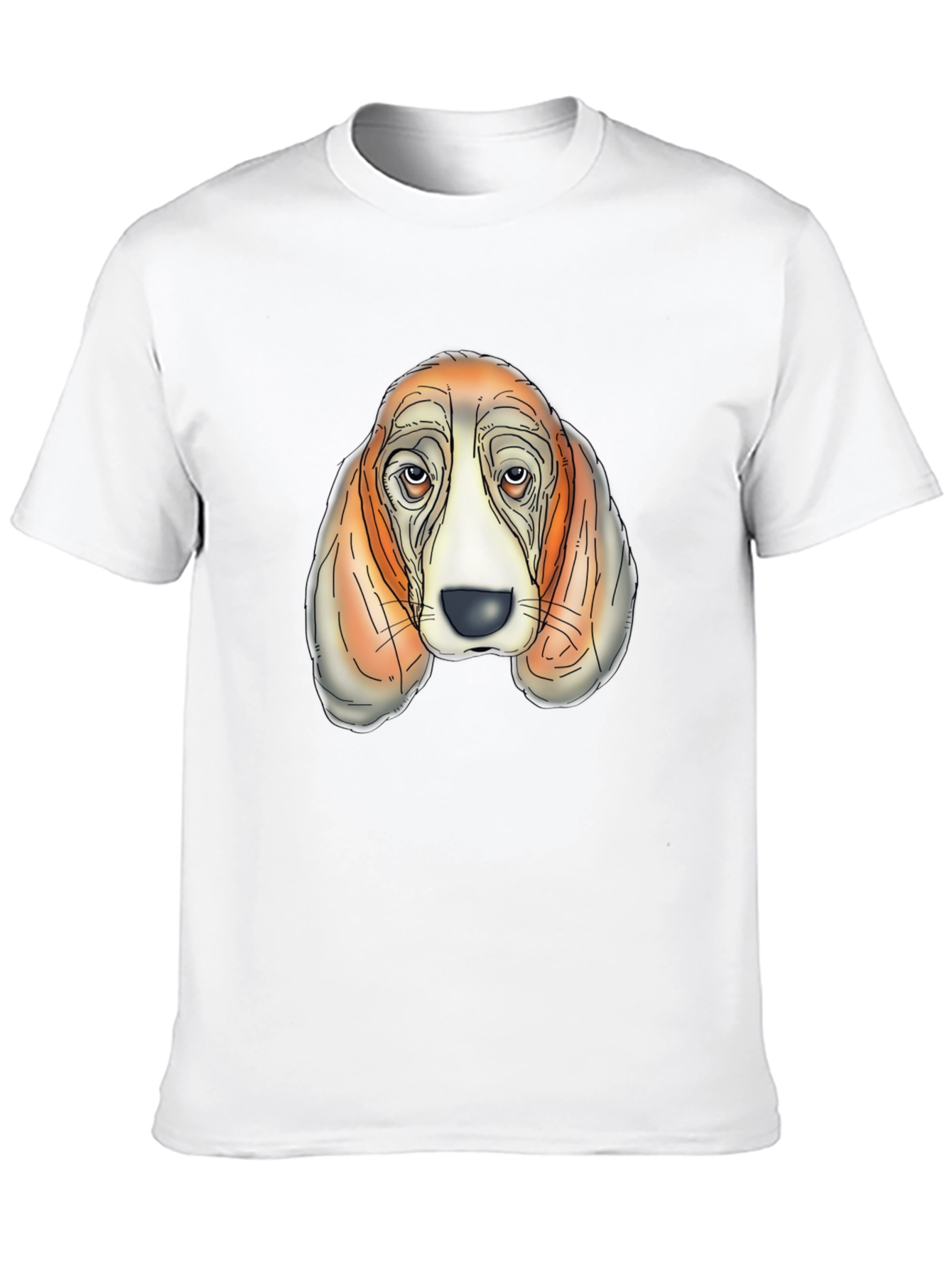 Basset Hound Graphic Tee - Mens Black T-Shirt