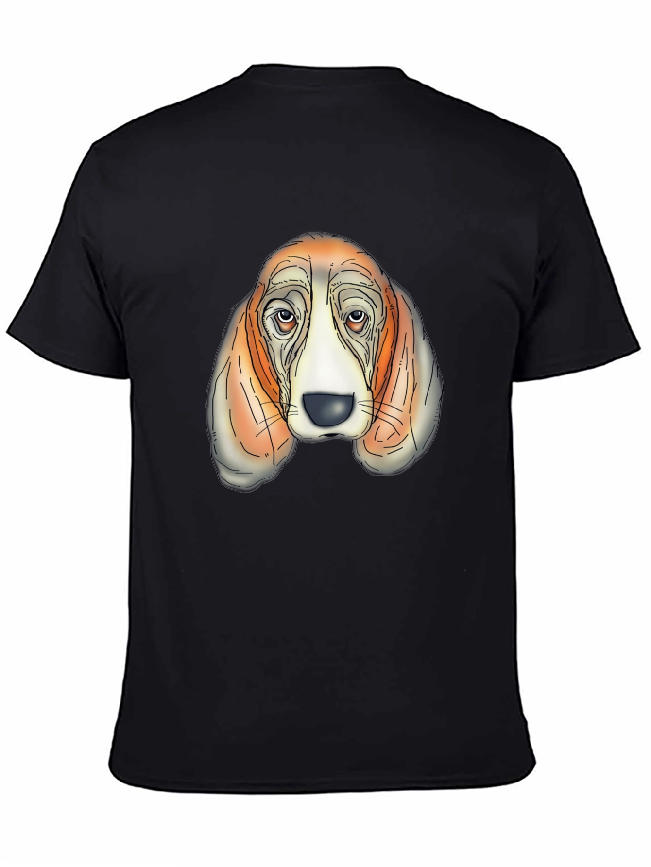 Basset Hound Graphic Tee - Mens Black T-Shirt