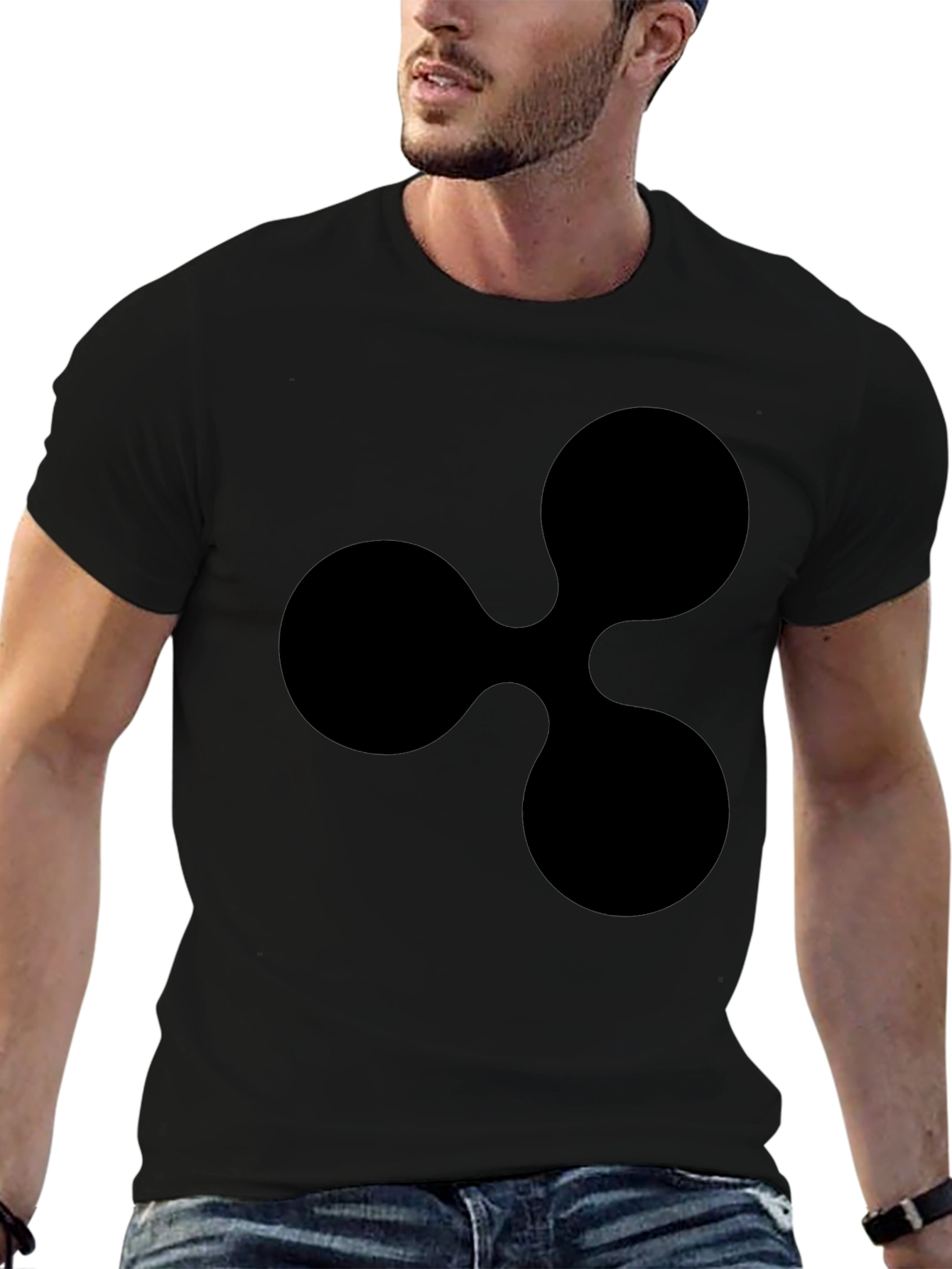 Black Ripple Logo T-Shirt - Crypto Fan Apparel