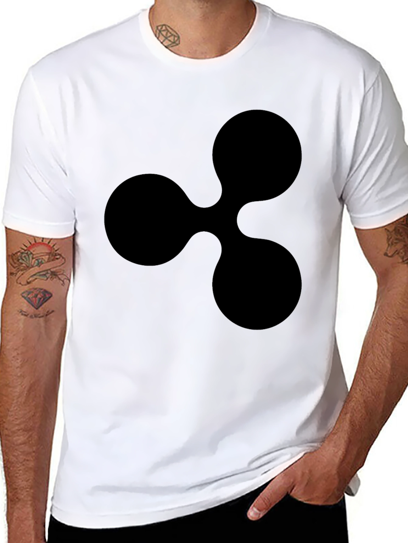 Black Ripple Logo T-Shirt - Crypto Fan Apparel