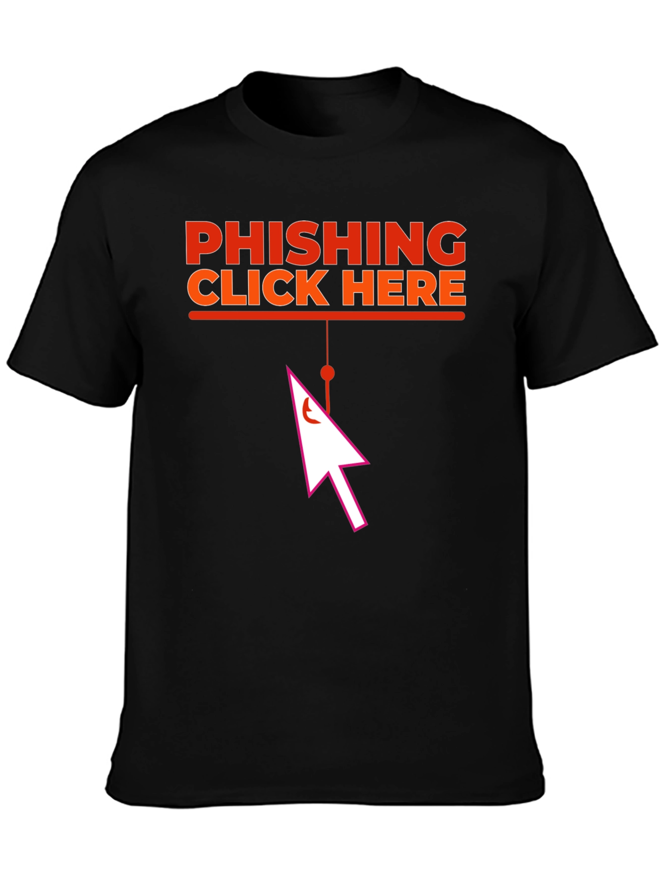 Phishing Click Here Black Graphic T-Shirt