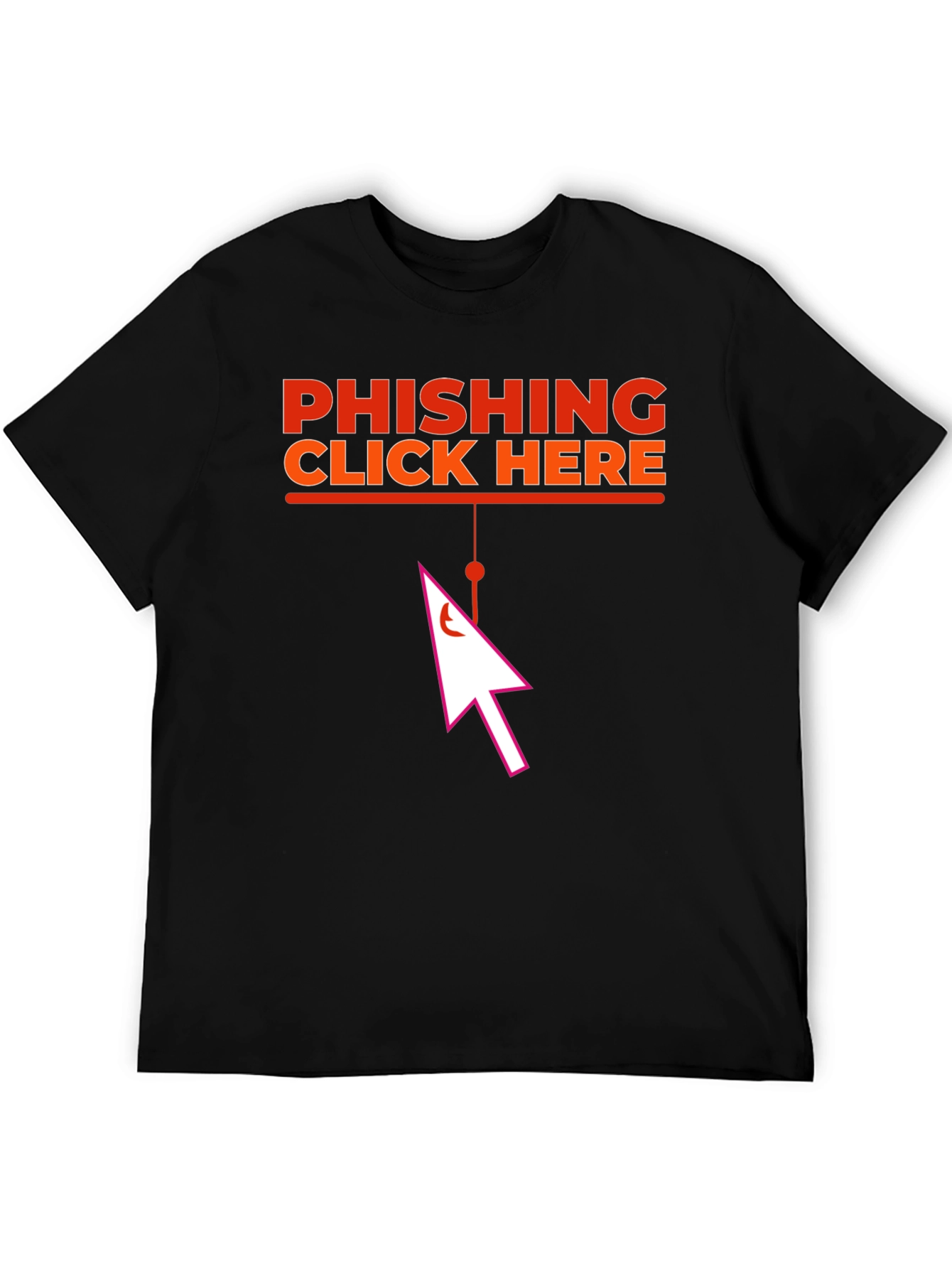 Phishing Click Here Black Graphic T-Shirt
