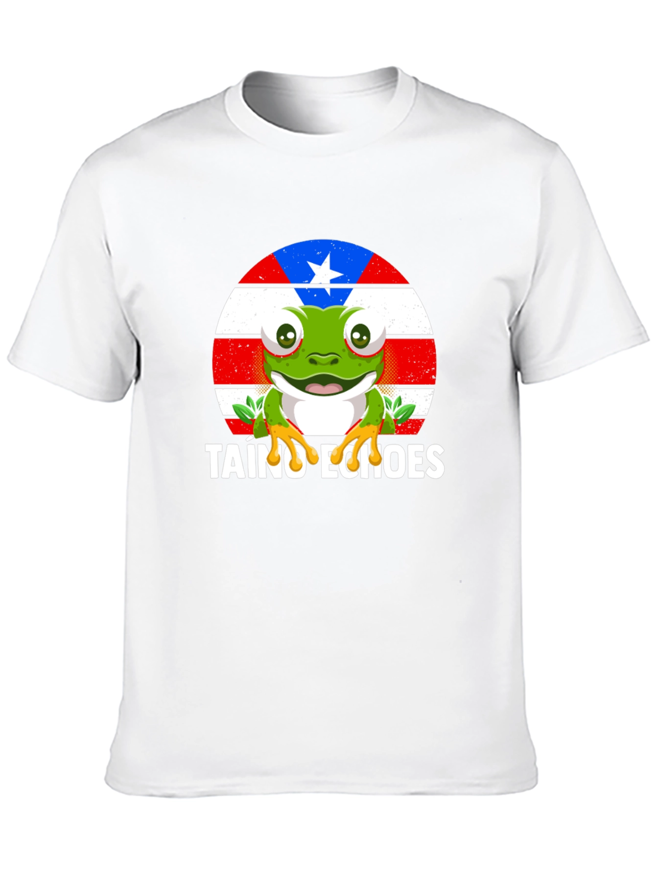 Taino Echoes Frog Graphic Tee - Black Cotton Blend