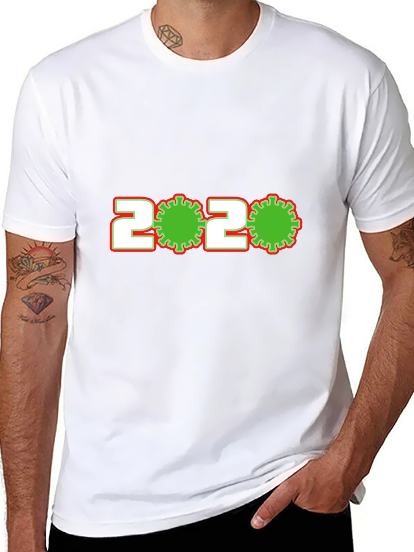 Novelty 2020 Virus Graphic Tee - Black