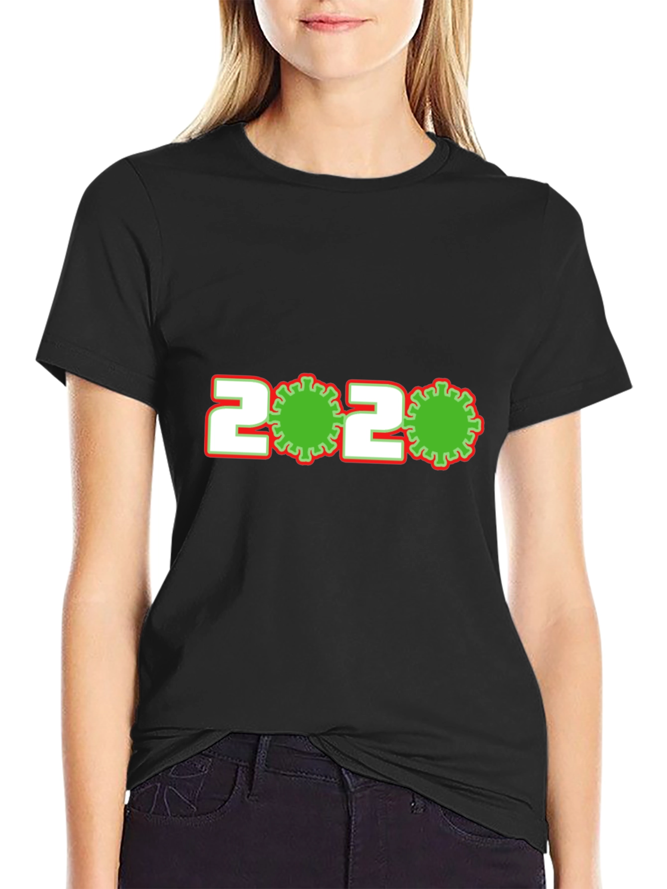 Novelty 2020 Virus Graphic Tee - Black