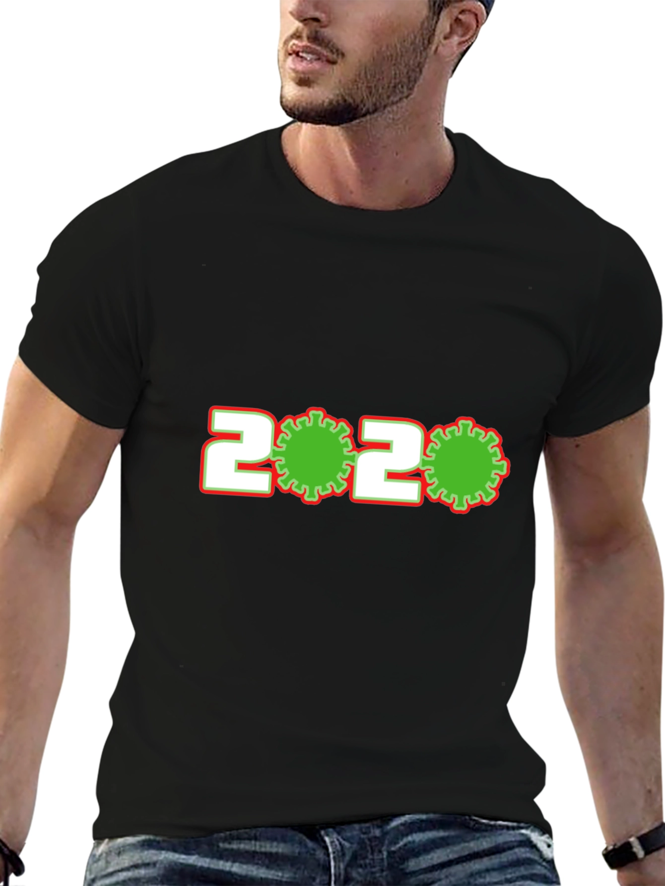 Novelty 2020 Virus Graphic Tee - Black