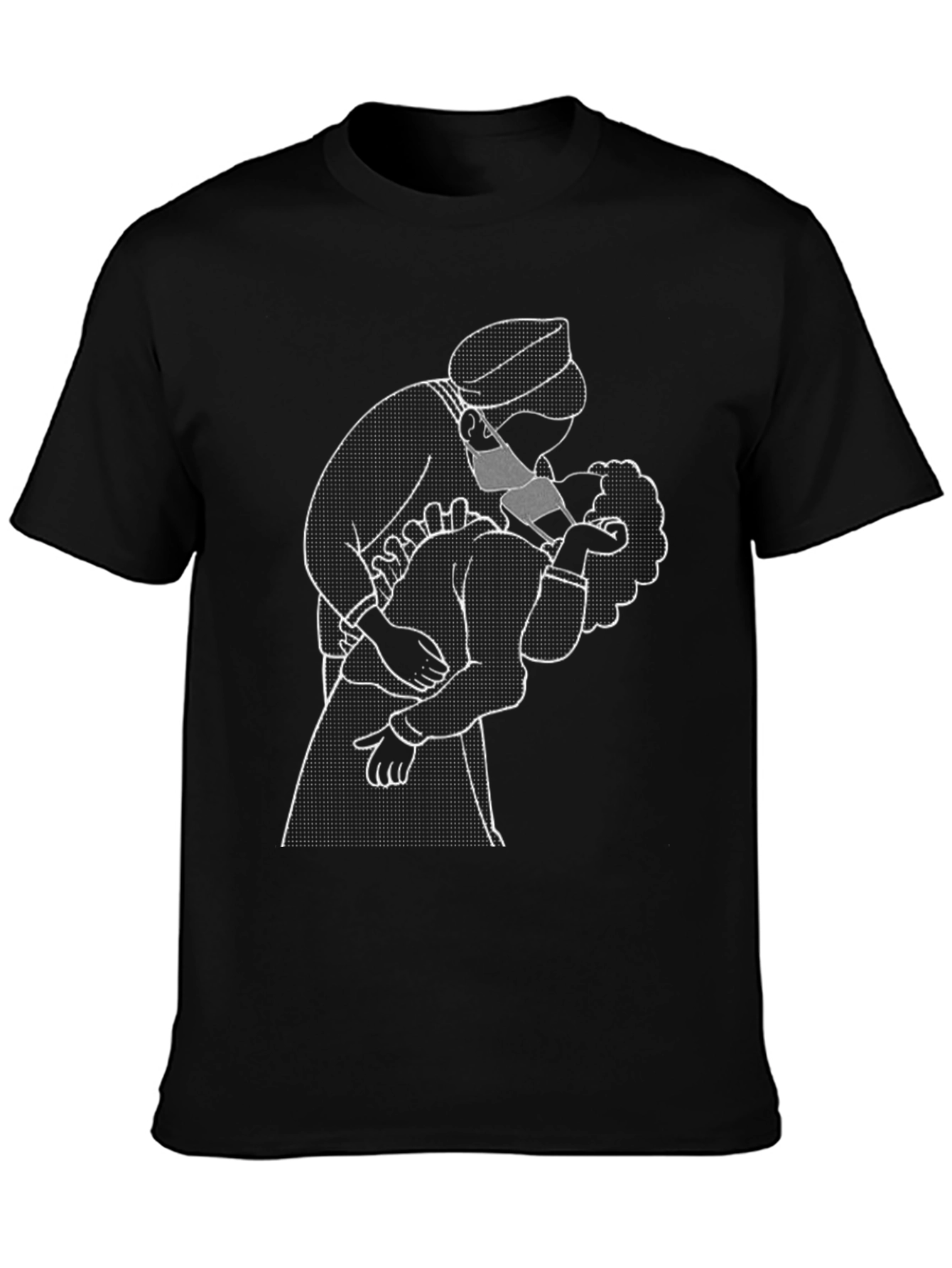 Masked Kiss Graphic Tee - Black