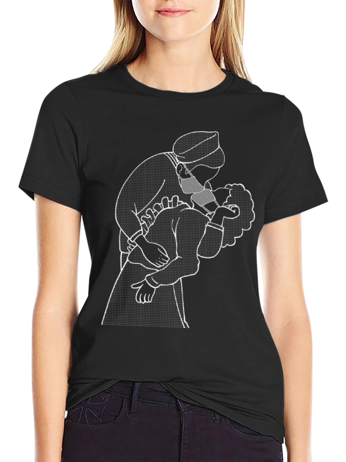 Masked Kiss Graphic Tee - Black