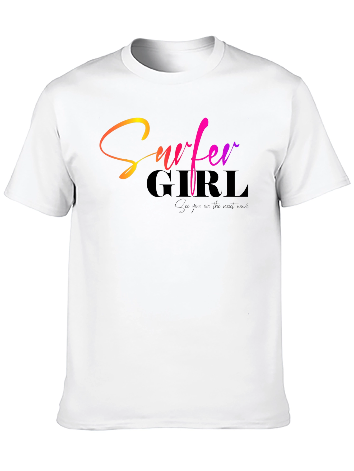 Surfer Girl Graphic Black T-Shirt
