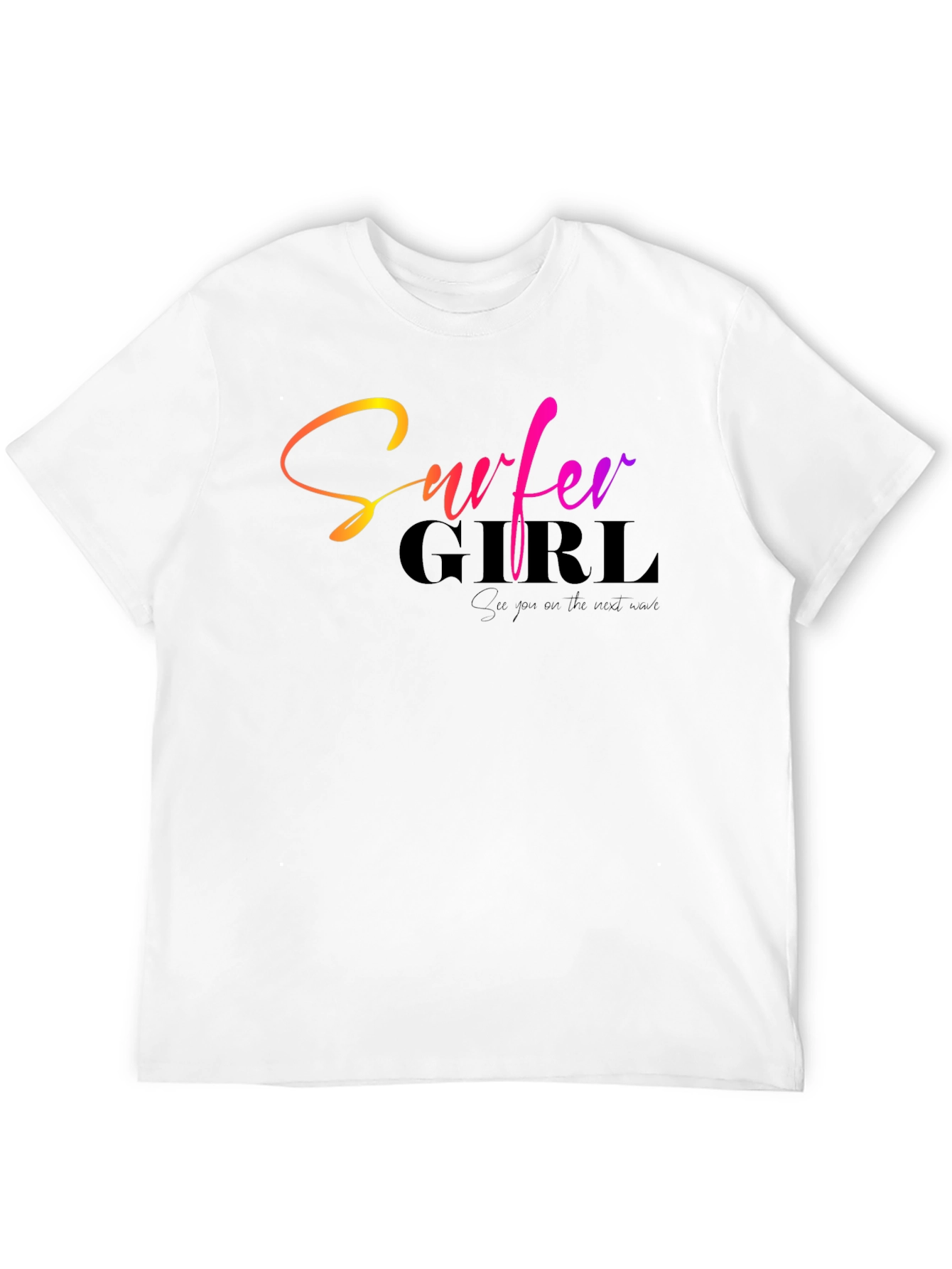 Surfer Girl Graphic Black T-Shirt