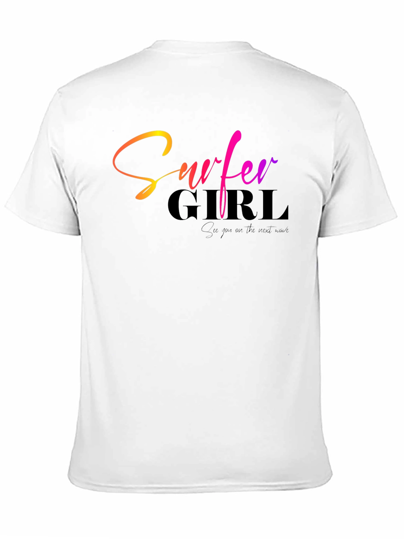 Surfer Girl Graphic Black T-Shirt