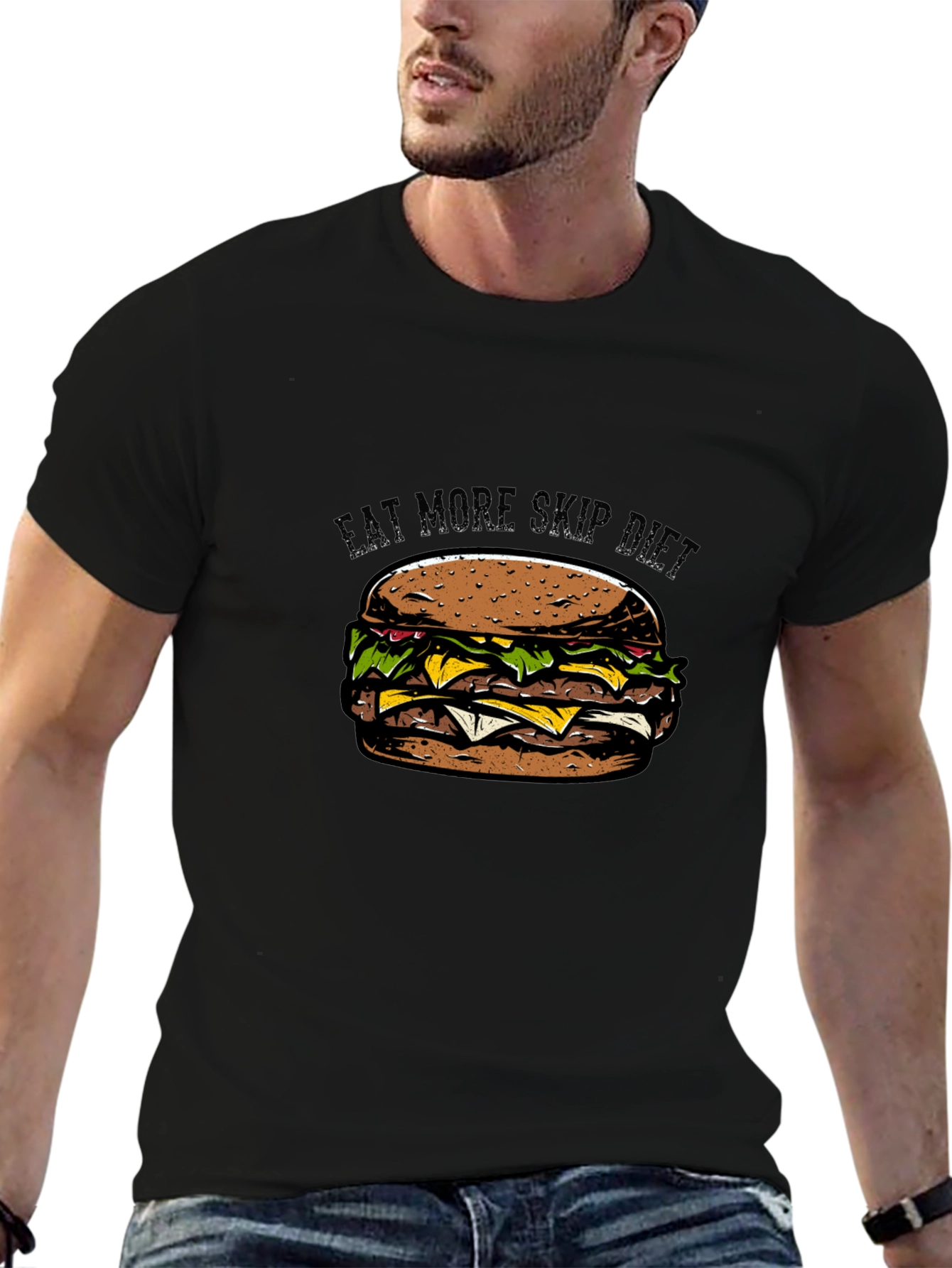 Eat More Skip Diet Black T-Shirt