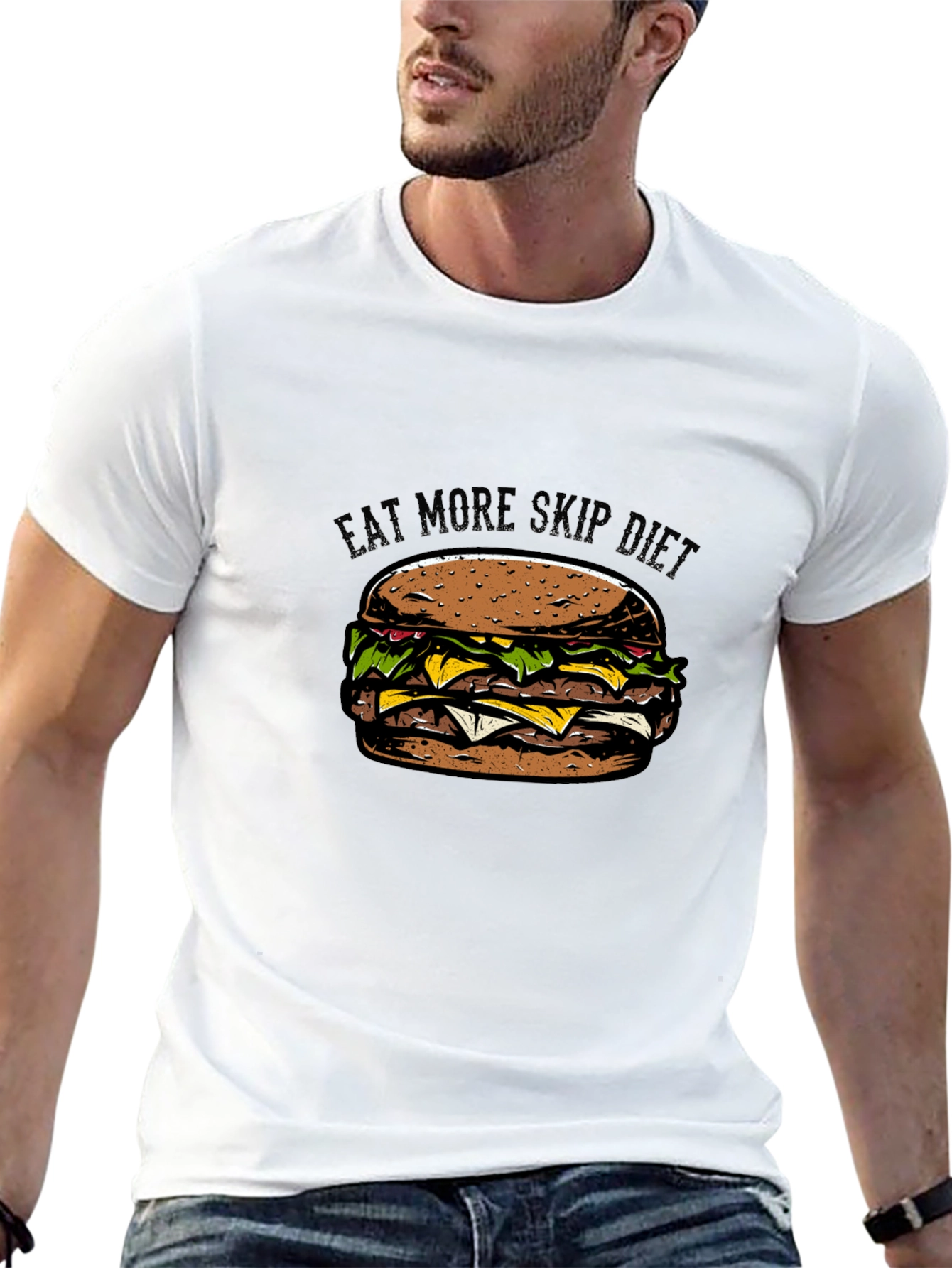 Eat More Skip Diet Black T-Shirt