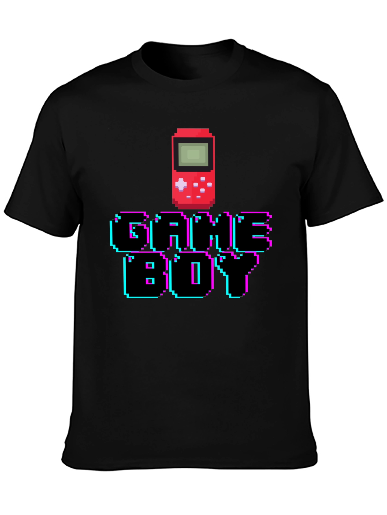 Pixel Game Boy Black T-Shirt