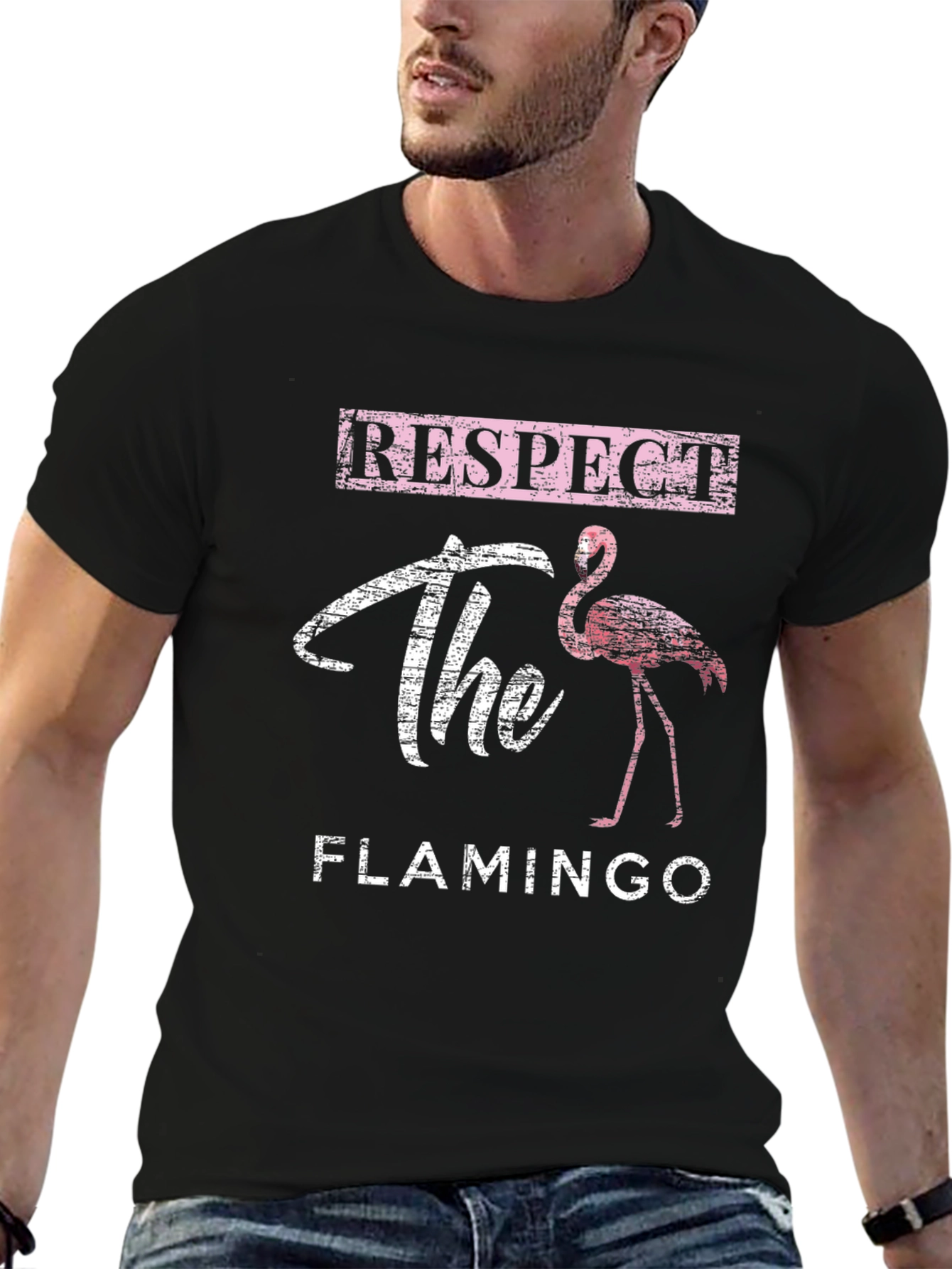 Respect the Flamingo Graphic T-Shirt - Casual Style