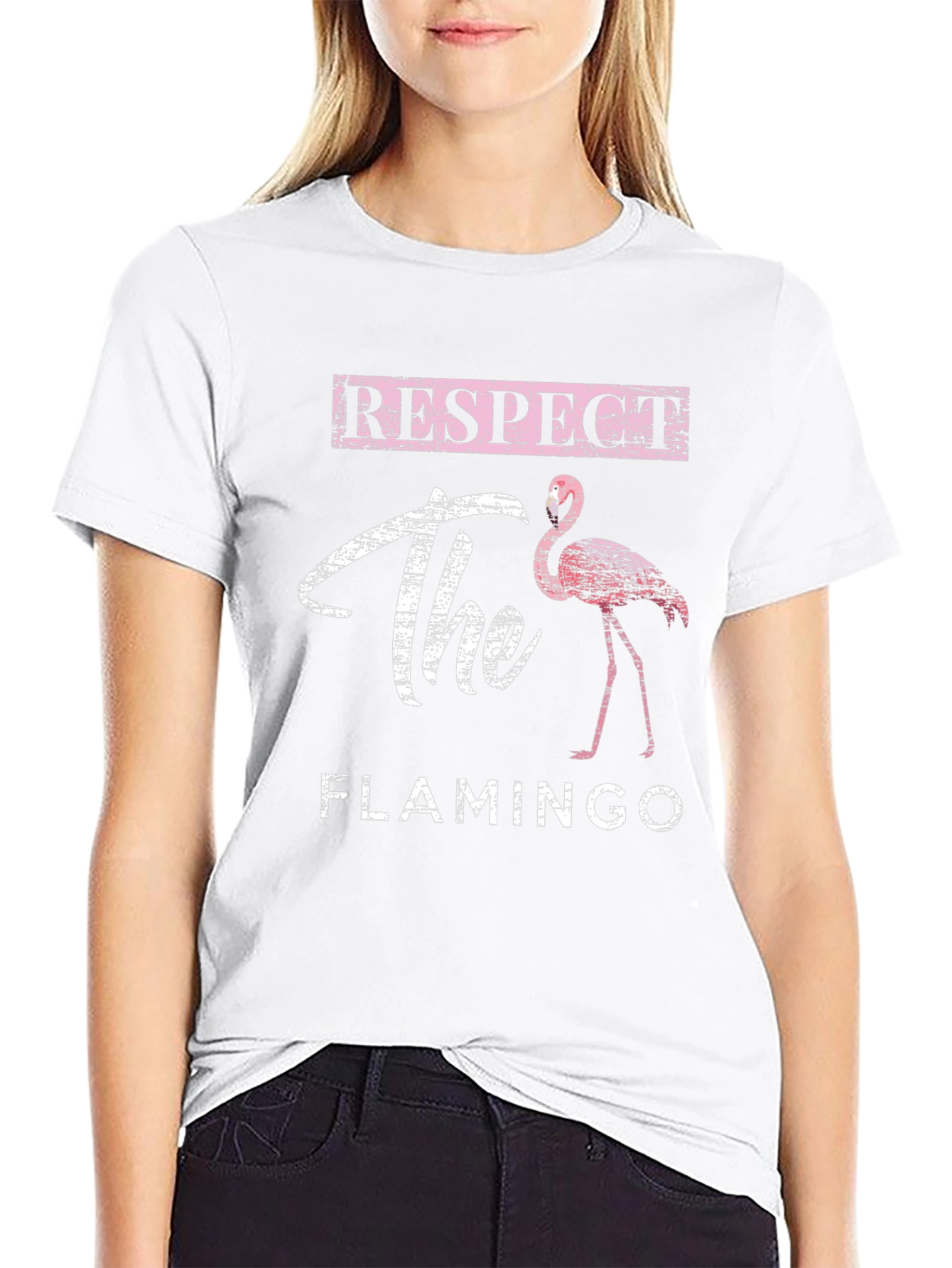 Respect the Flamingo Graphic T-Shirt - Casual Style