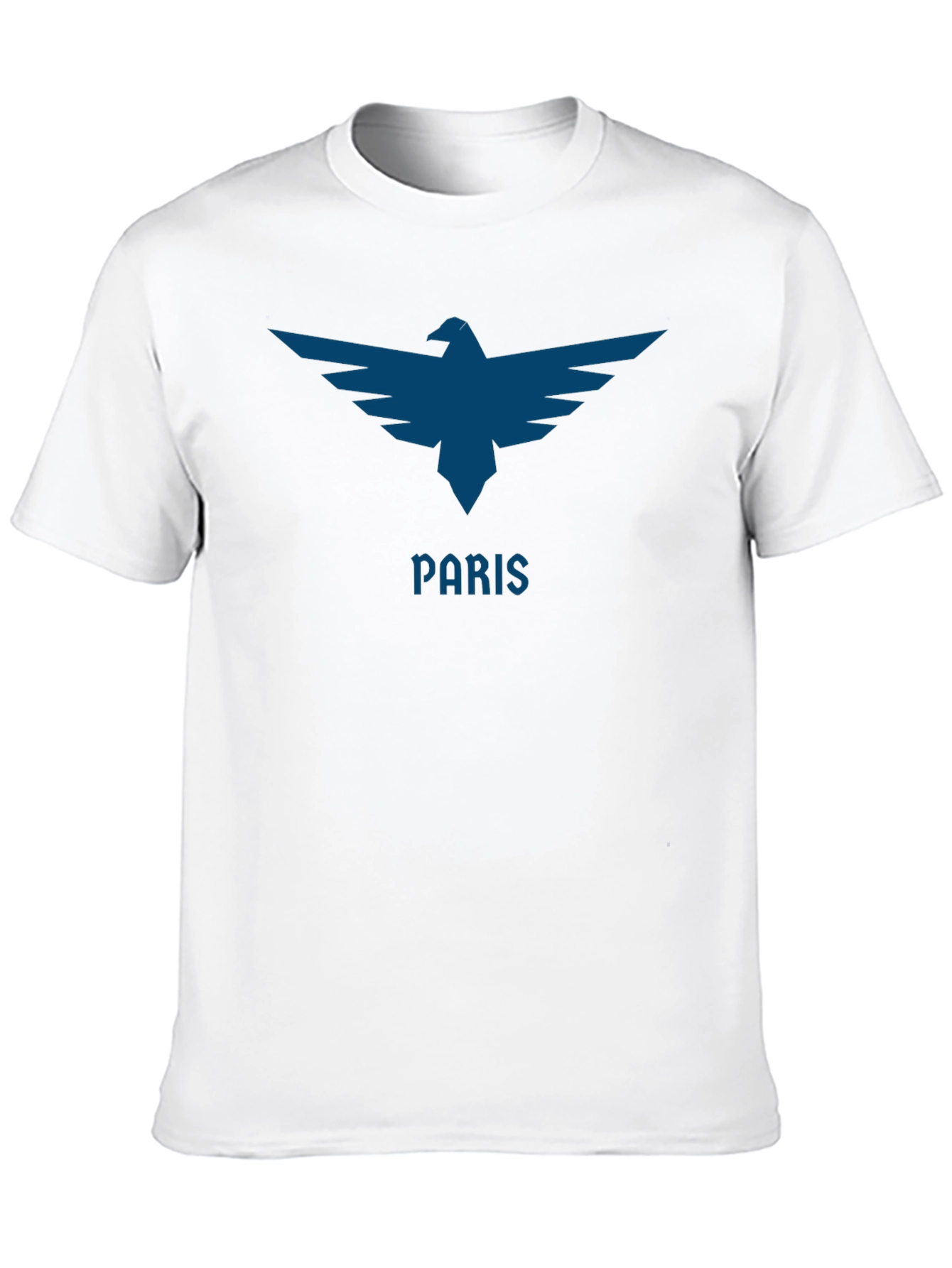 Paris Eagle Graphic Tee - Sleek Black Cotton T-Shirt