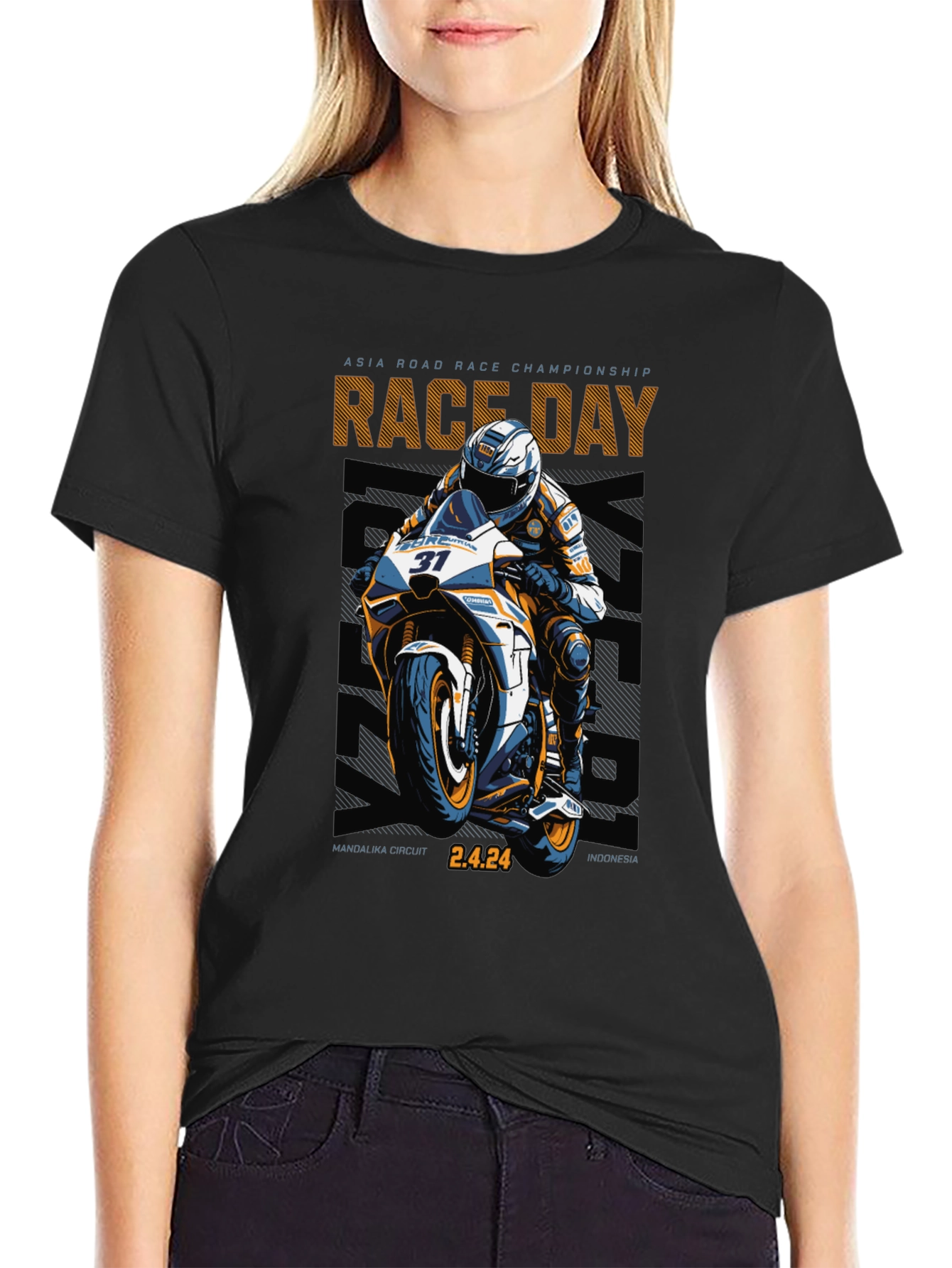 Race Day Motorcycle Graphic T-Shirt