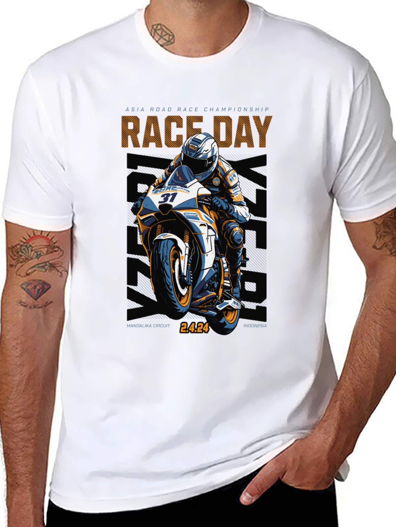 Race Day Motorcycle Graphic T-Shirt