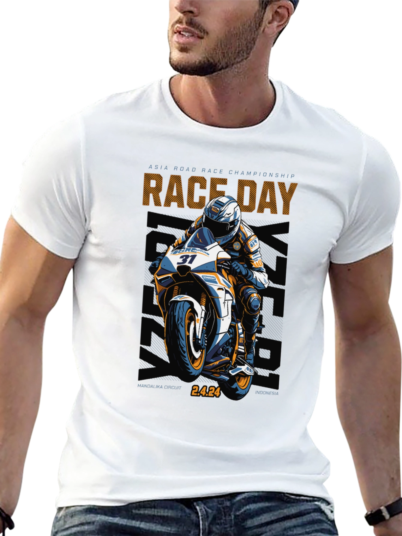 Race Day Motorcycle Graphic T-Shirt