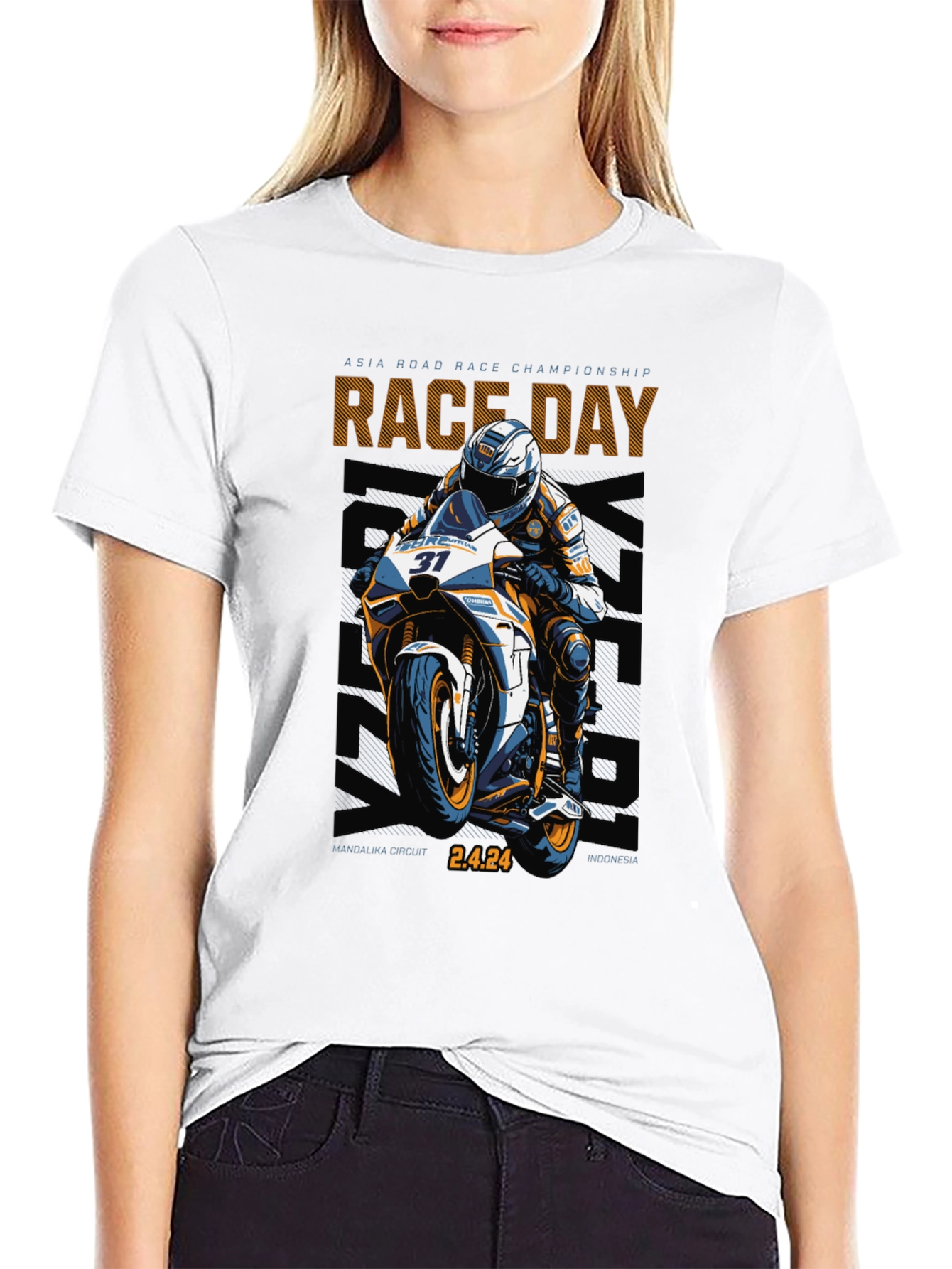 Race Day Motorcycle Graphic T-Shirt