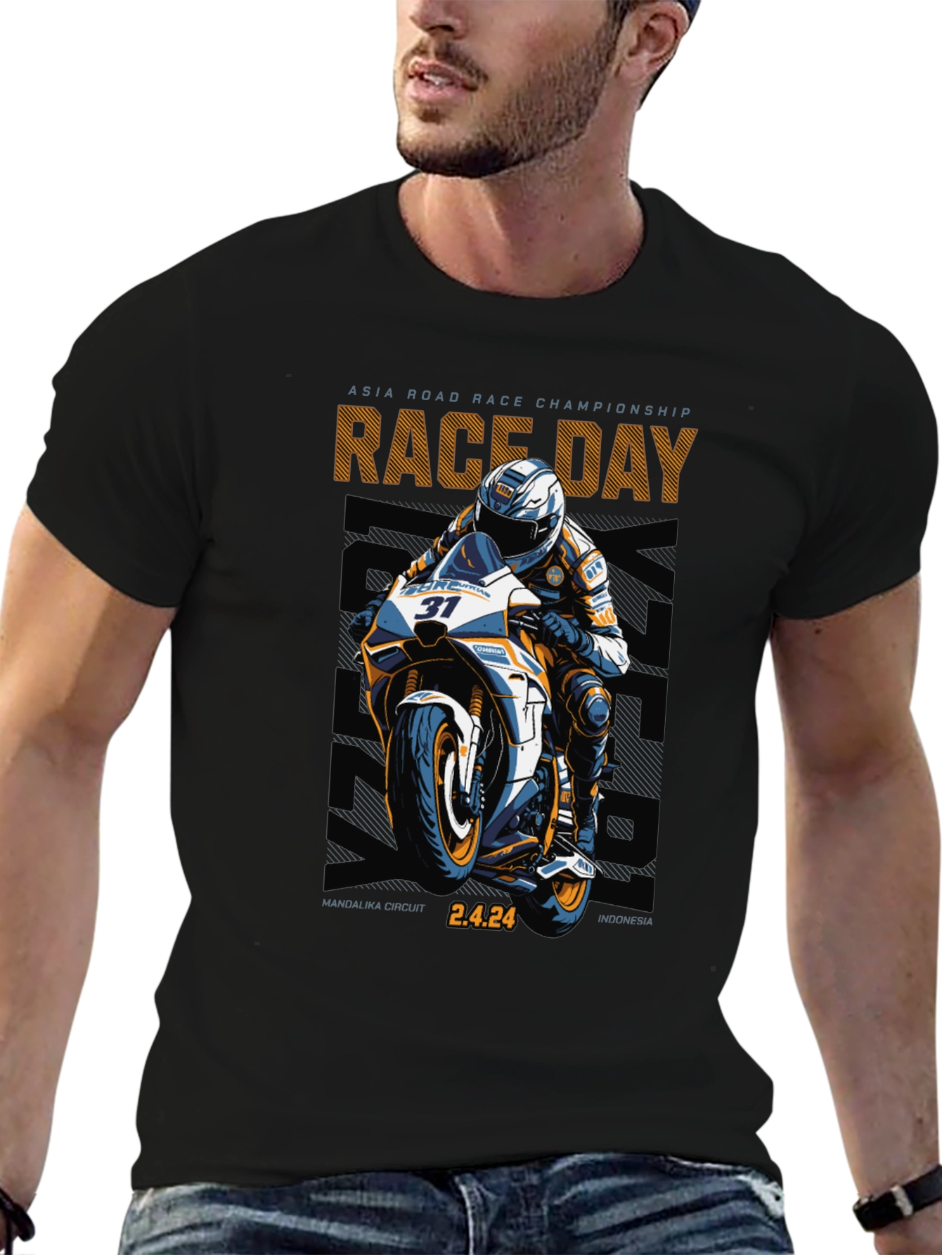 Race Day Motorcycle Graphic T-Shirt