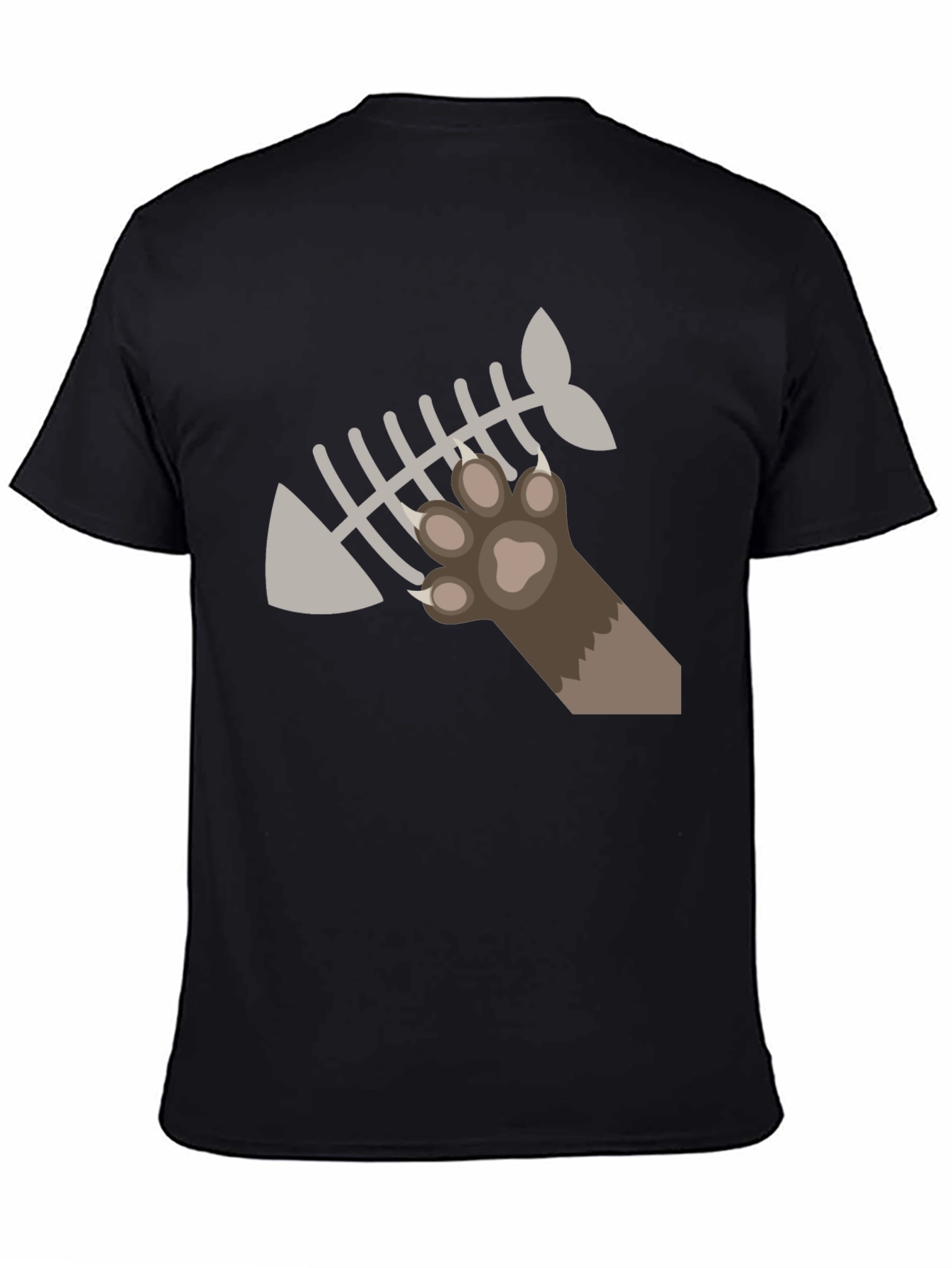 Cat Paw Fishbone Graphic Tee - Black T-Shirt