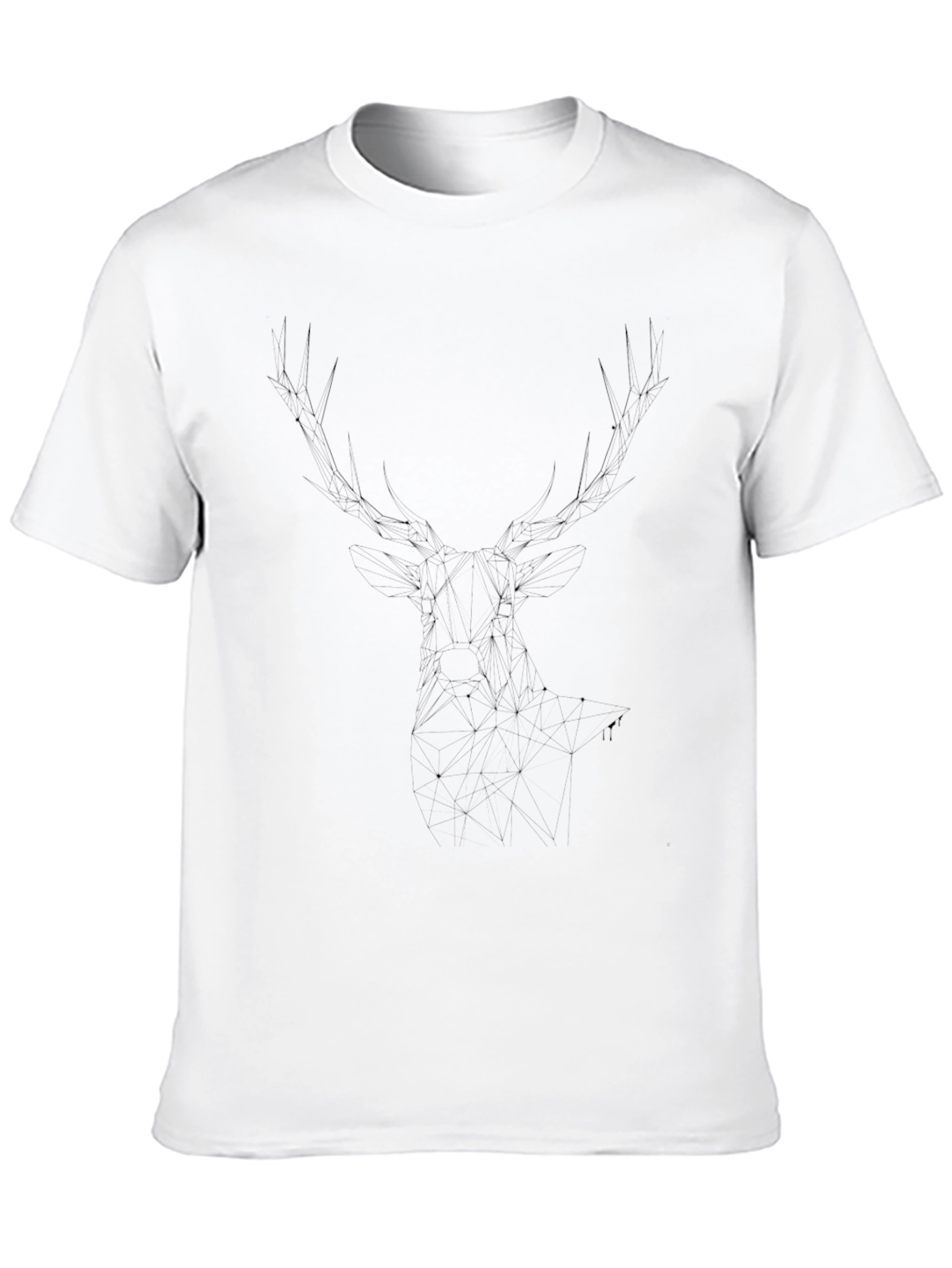 Mens Black T-Shirt with Abstract Deer Antler Design