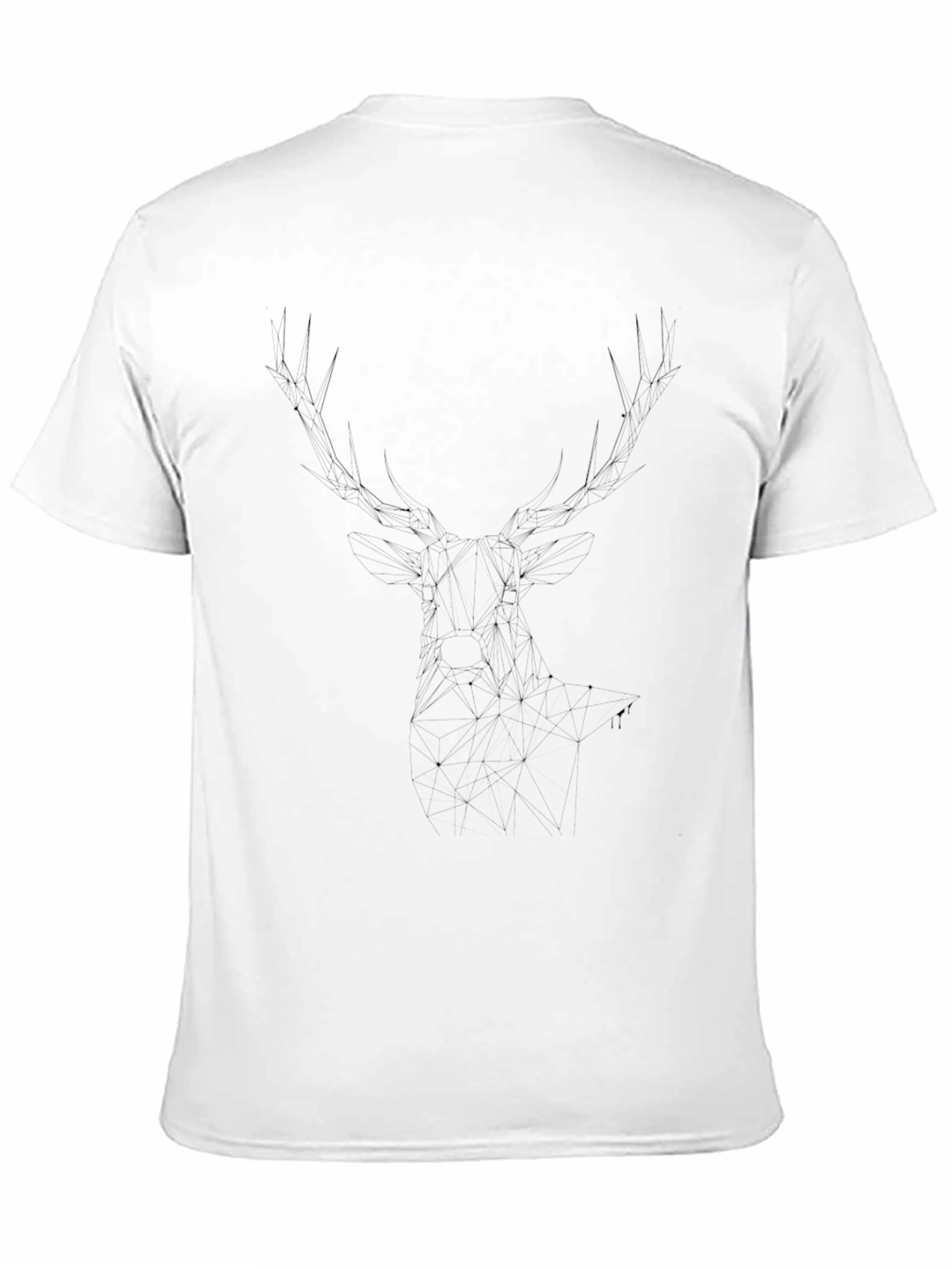 Mens Black T-Shirt with Abstract Deer Antler Design