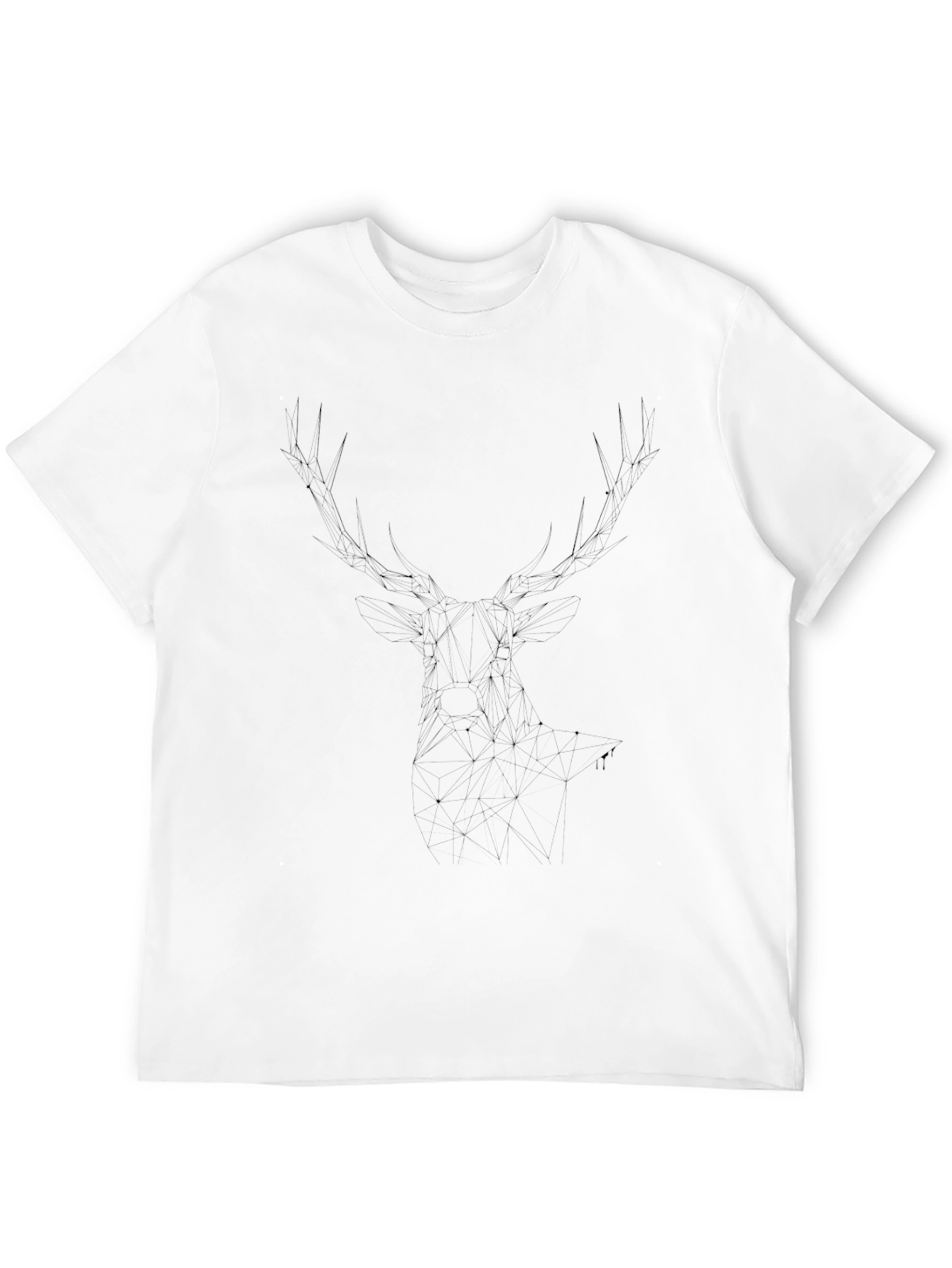 Mens Black T-Shirt with Abstract Deer Antler Design