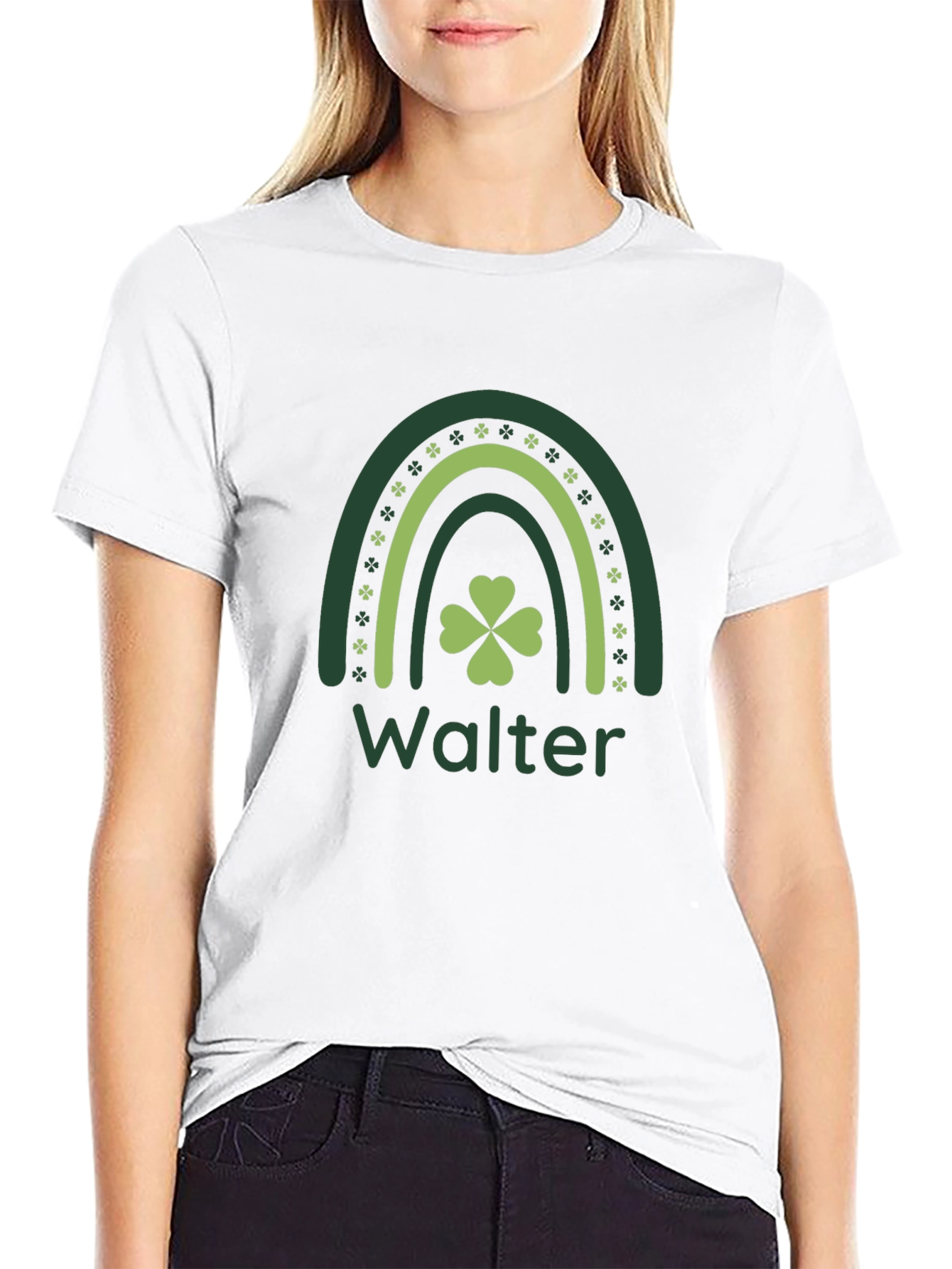 Walter Shamrock Rainbow Personalized St. Patricks Day T-Shirt