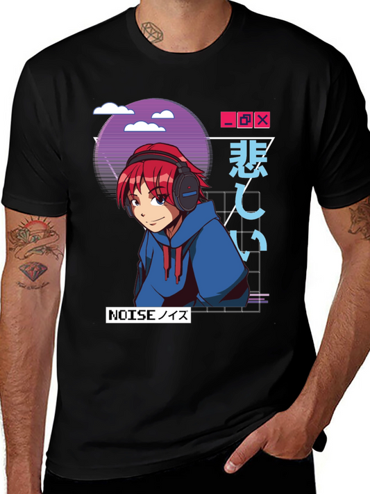 Anime Manga Graphic Tee - Noise Redhead
