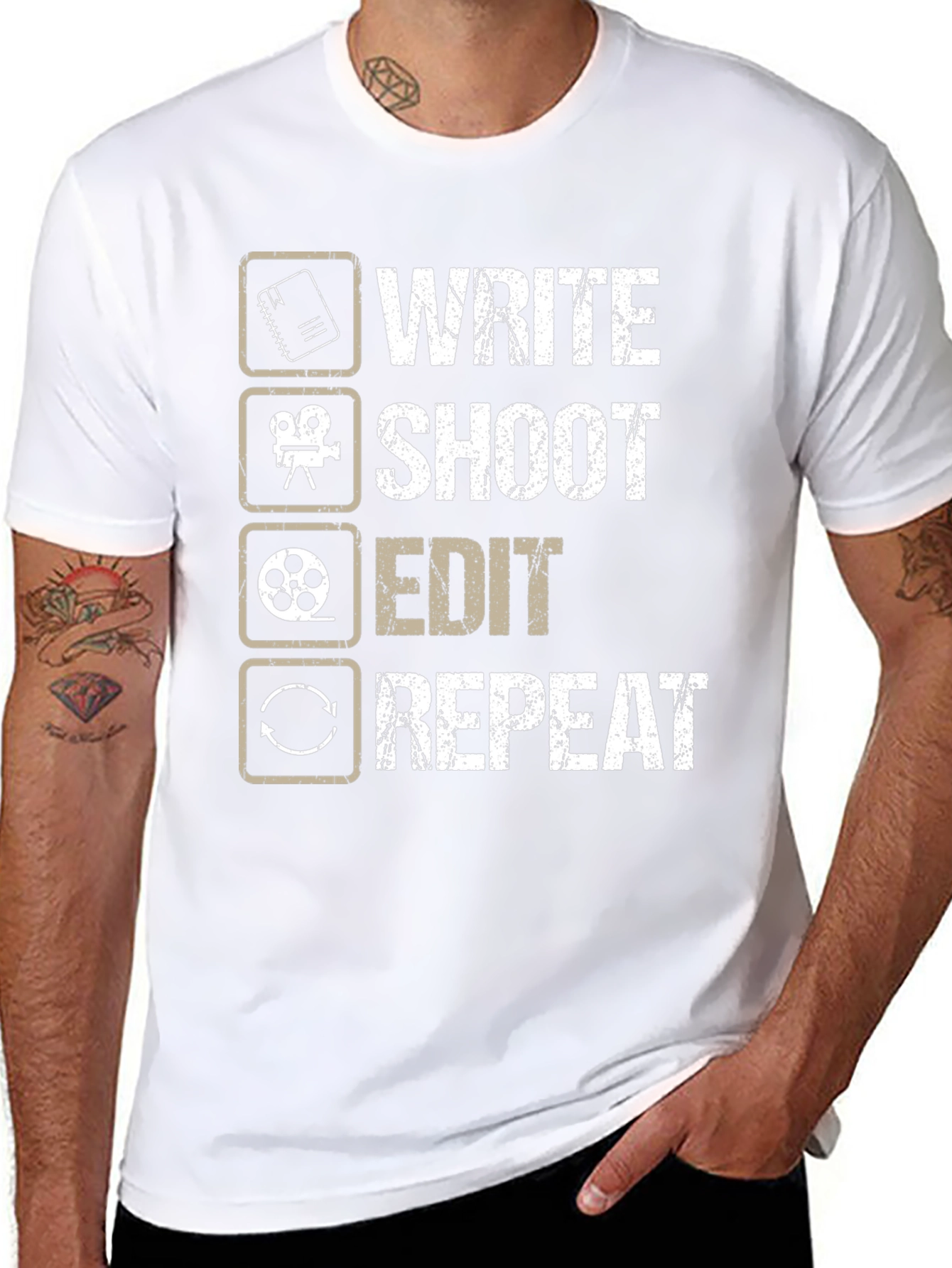 Write Shoot Edit Repeat Filmmaker T-Shirt