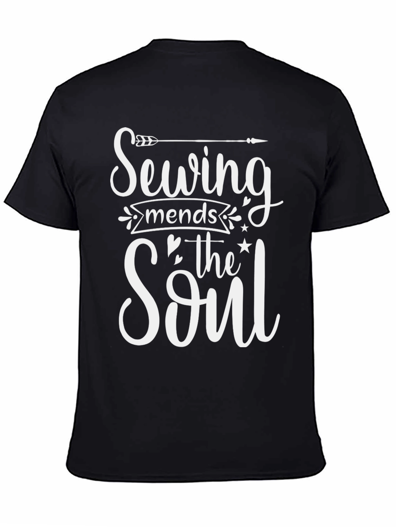 Sewing Mends The Soul Black T-Shirt