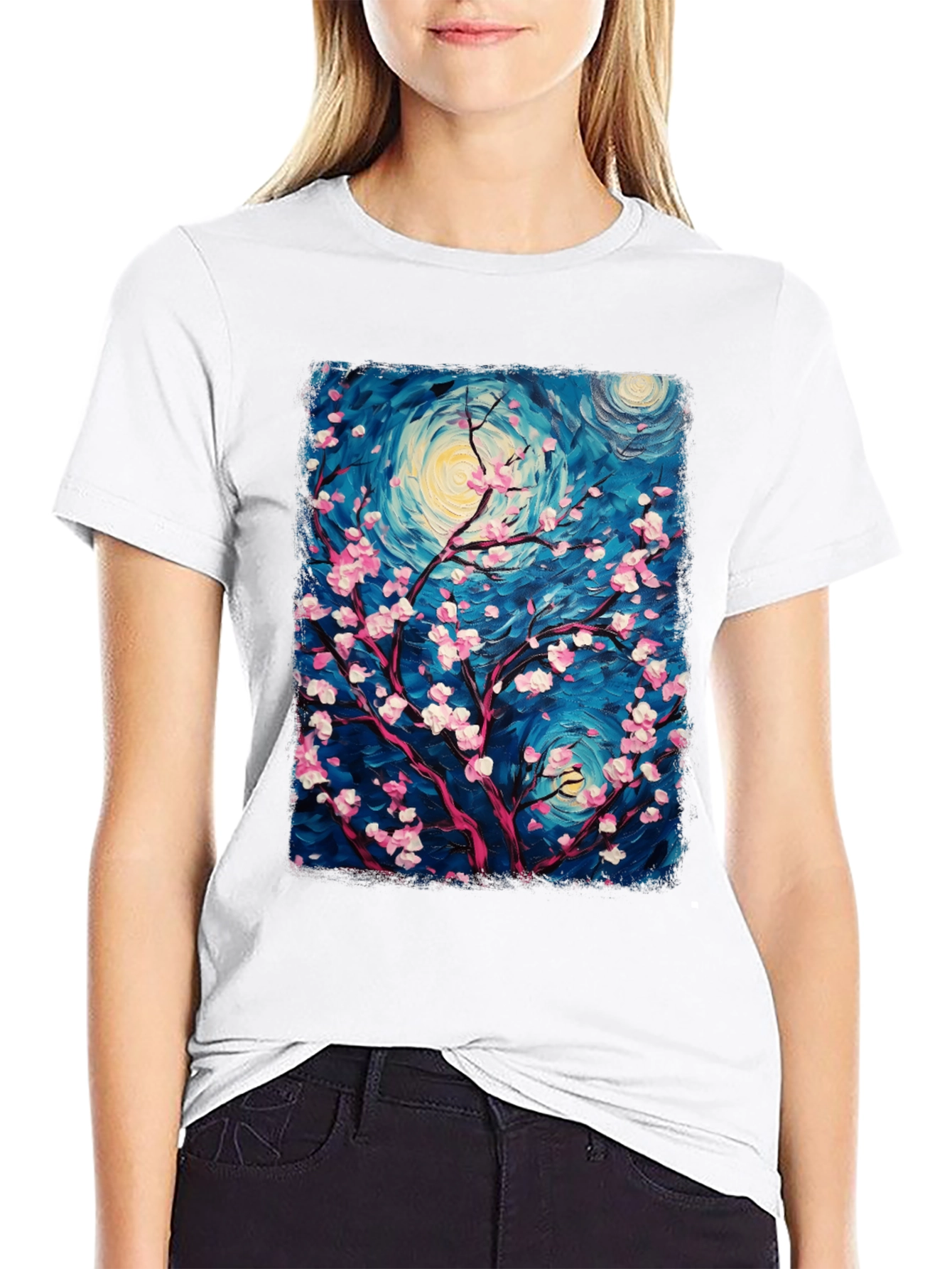 Blossom Night T-Shirt - Artistic Design