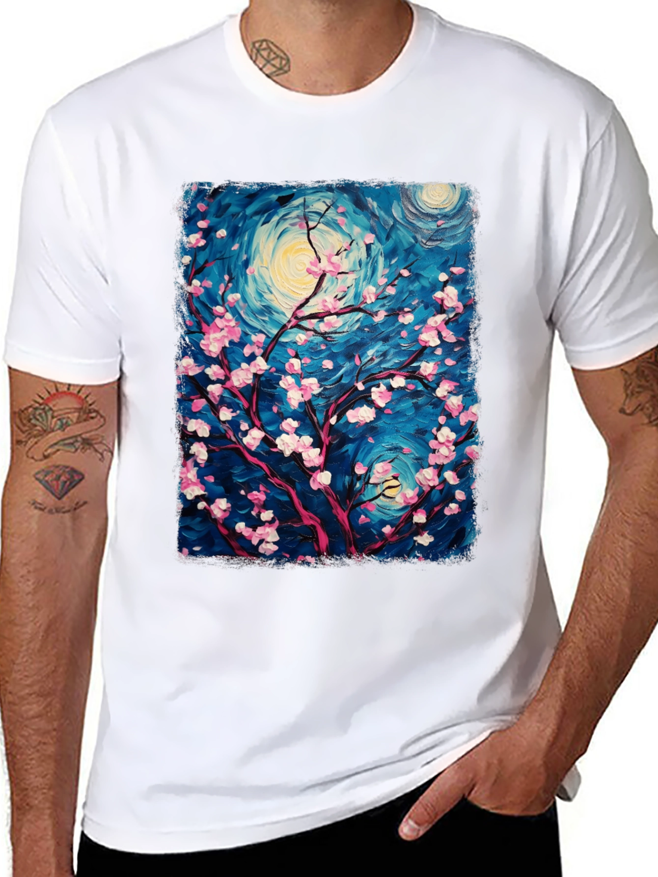 Blossom Night T-Shirt - Artistic Design