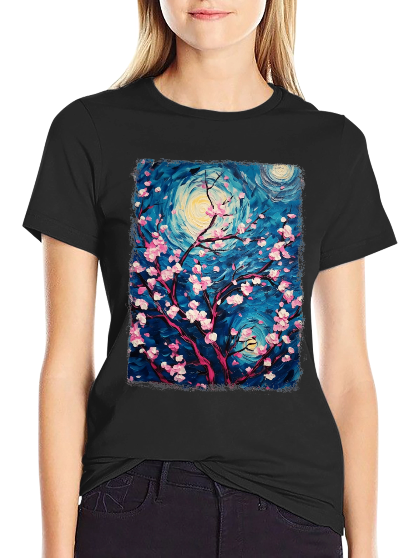 Blossom Night T-Shirt - Artistic Design