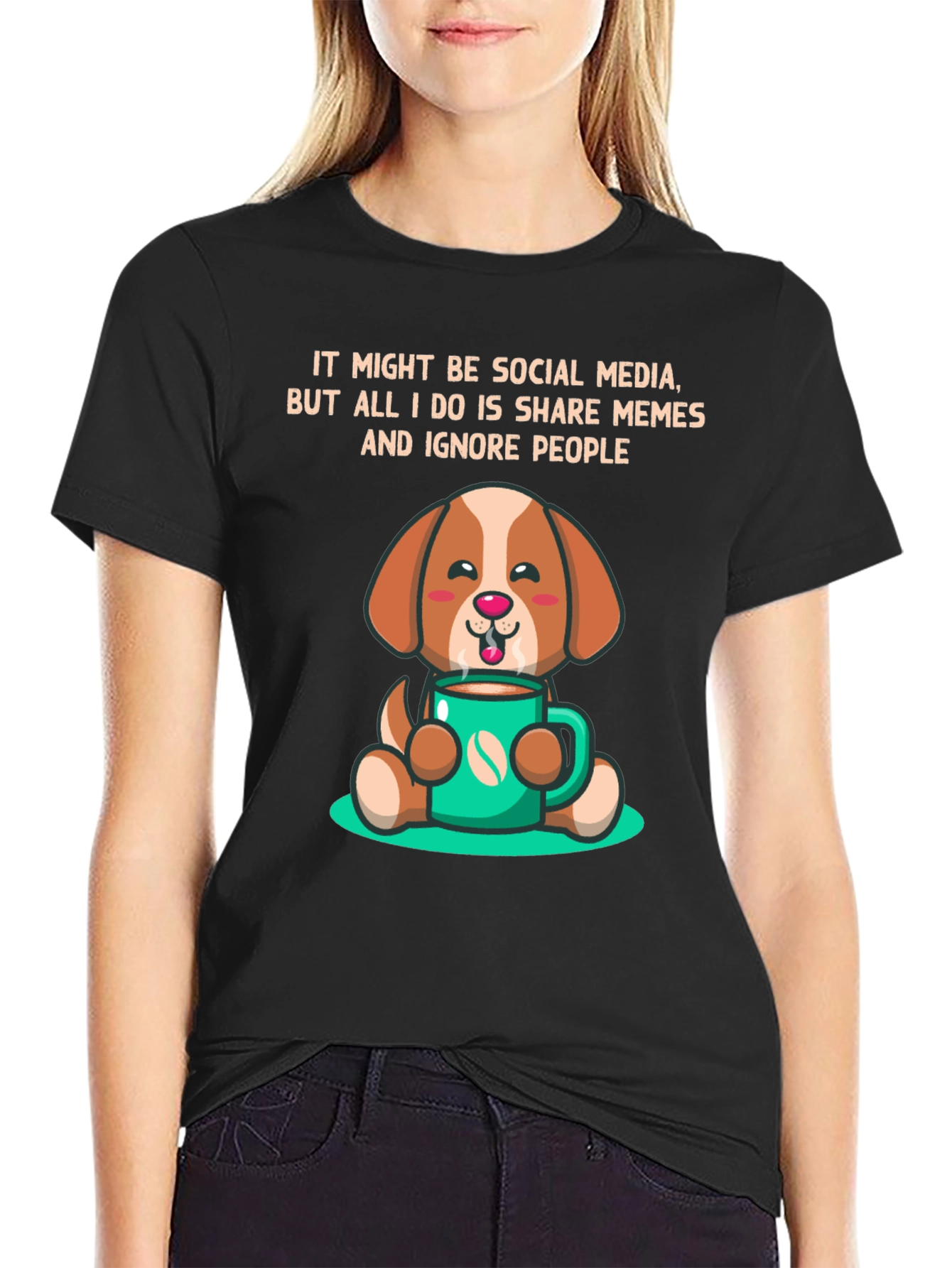 Funny Social Media Dog Lover T-Shirt