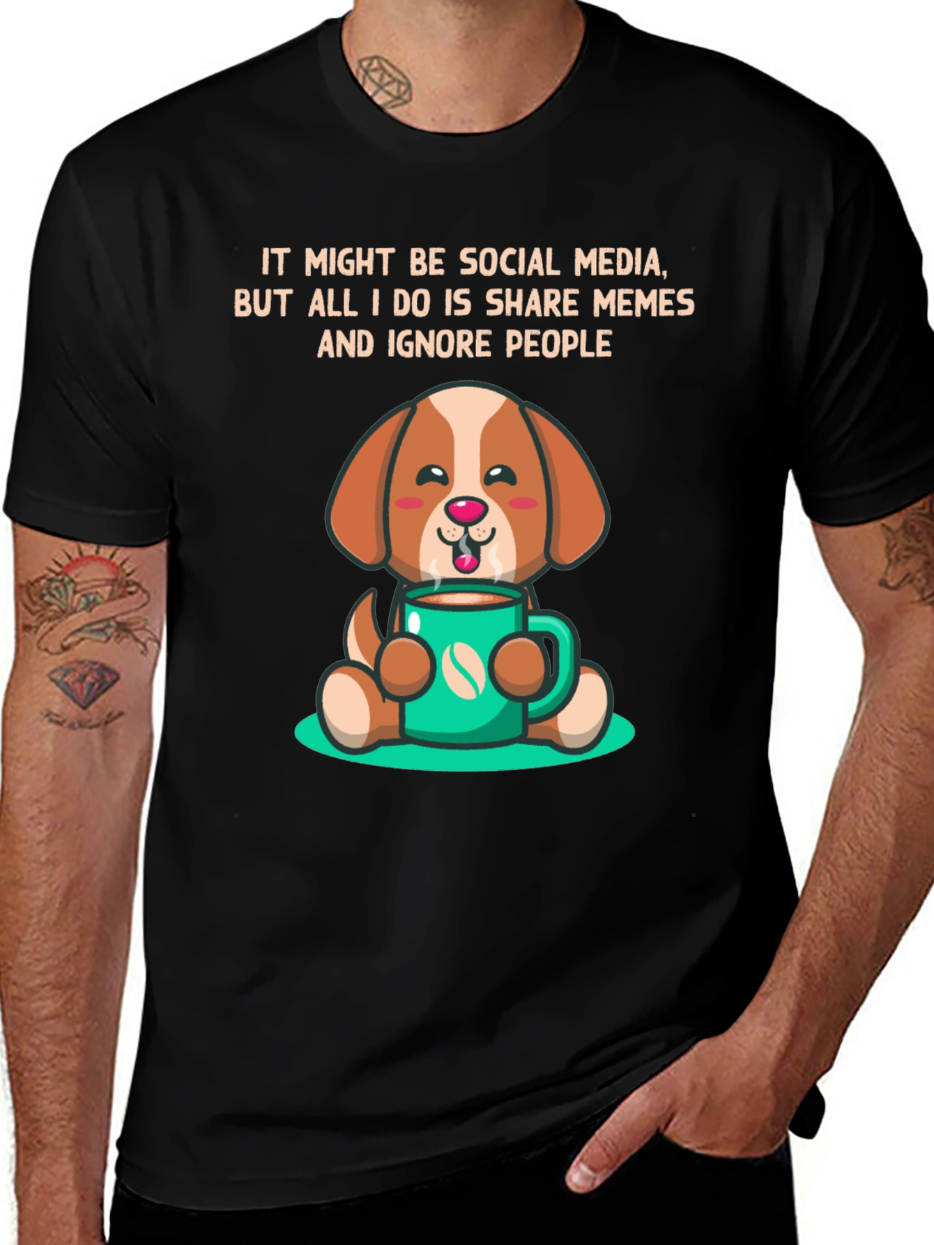 Funny Social Media Dog Lover T-Shirt