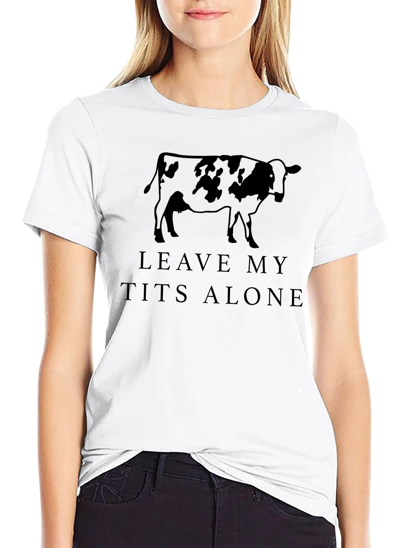 Leave My Tits Alone Cow Graphic T-Shirt
