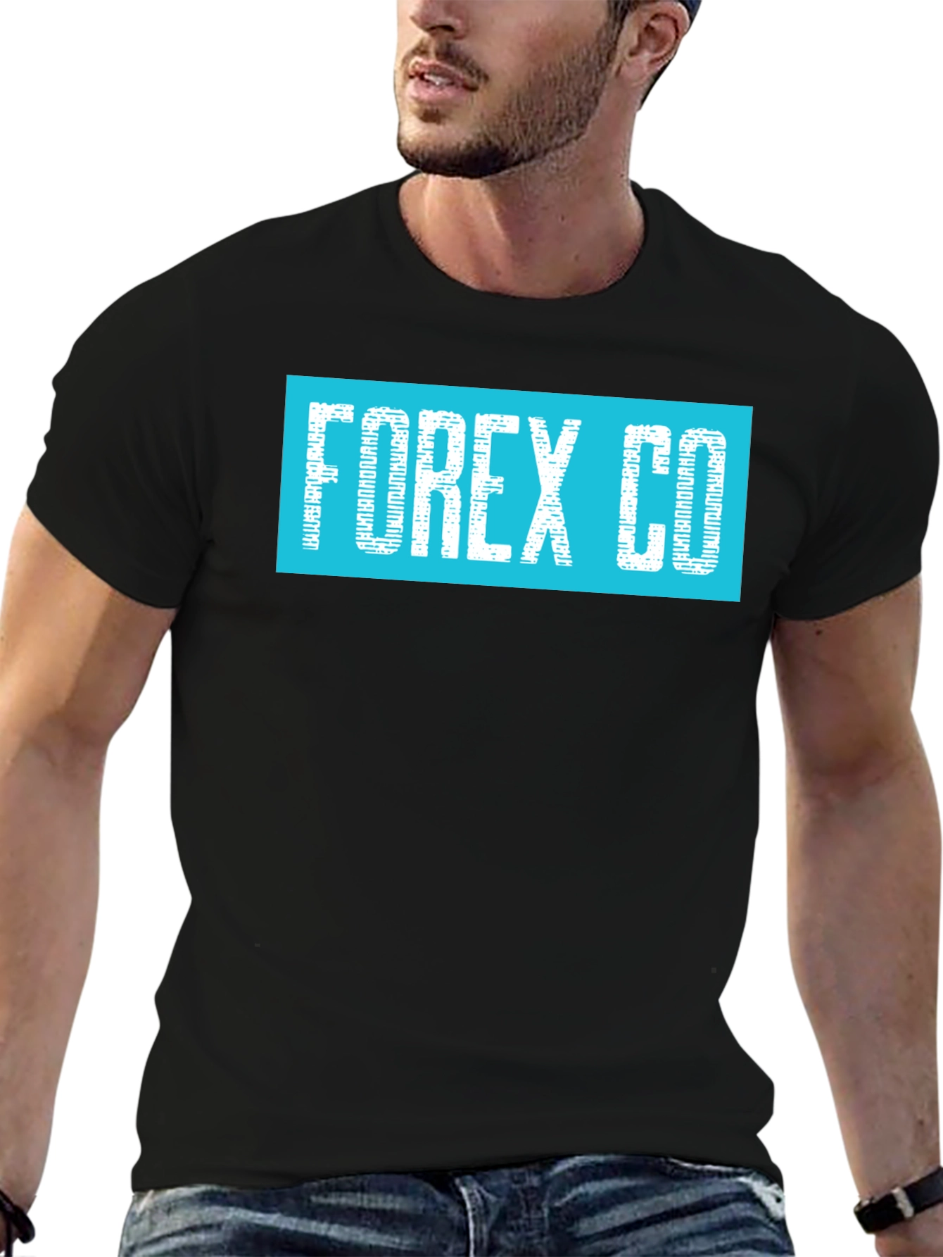 Forex Co. Graphic Print Mens Black T-Shirt