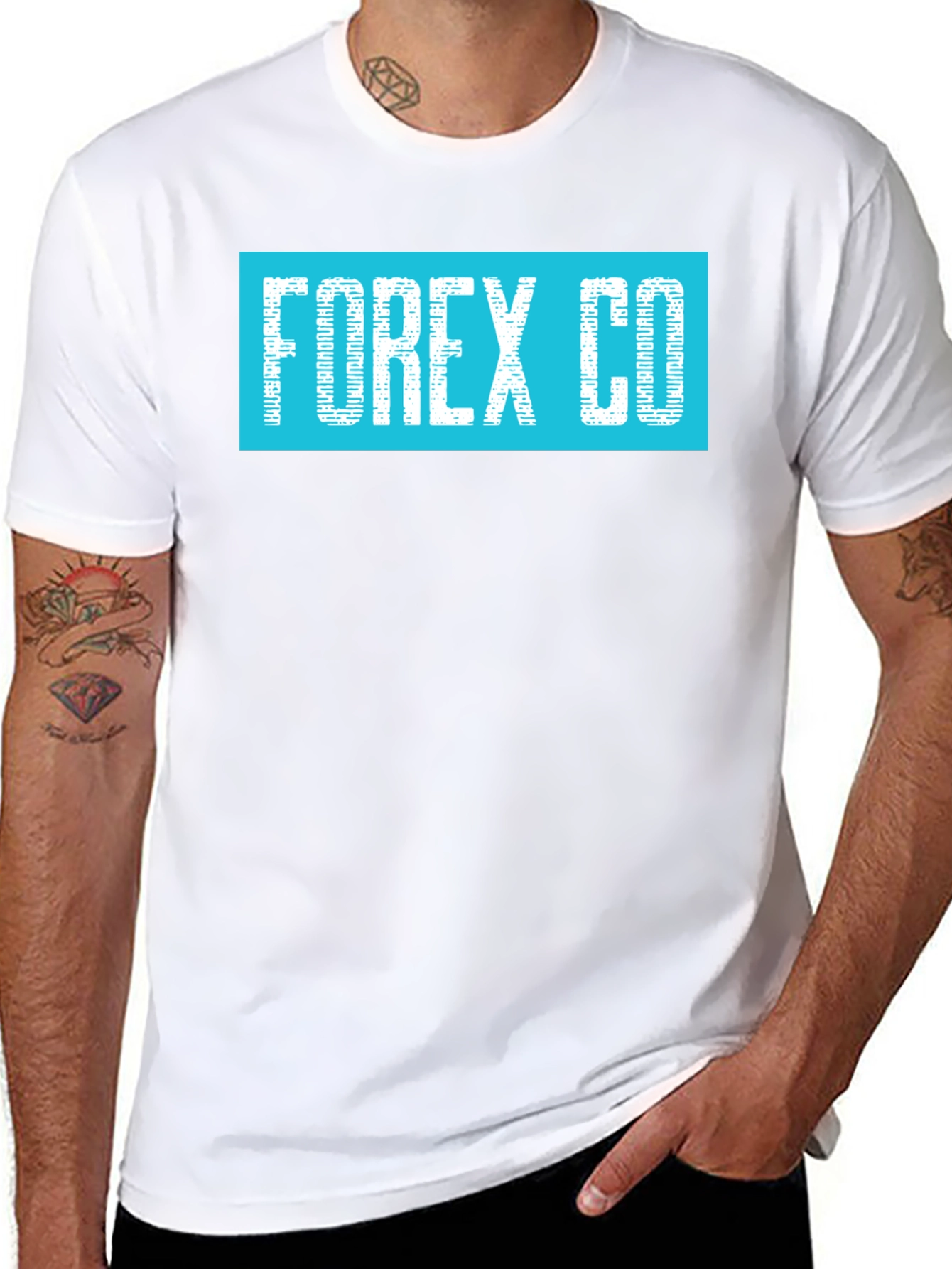 Forex Co. Graphic Print Mens Black T-Shirt