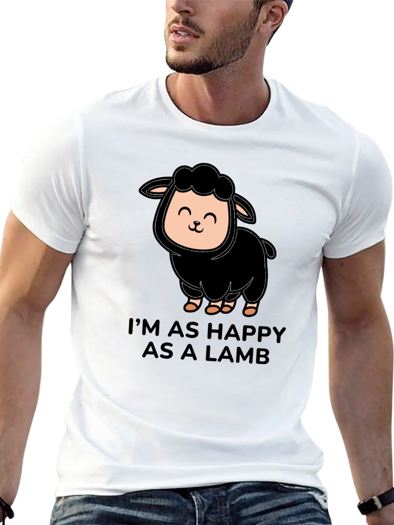 Happy Lamb T-Shirt - Cute Graphic Tee