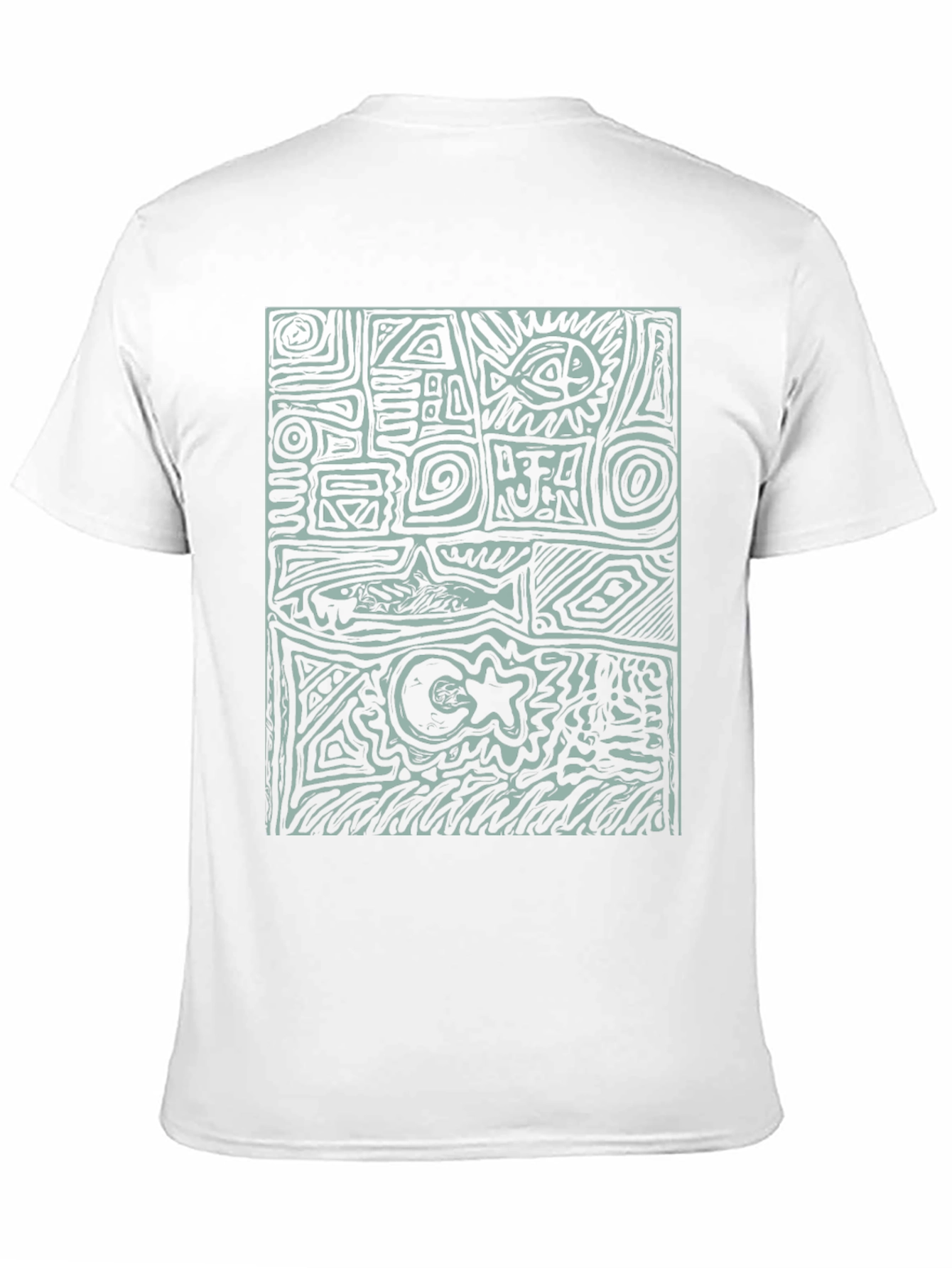 Abstract Graphic Print T-Shirt - Casual Black Tee